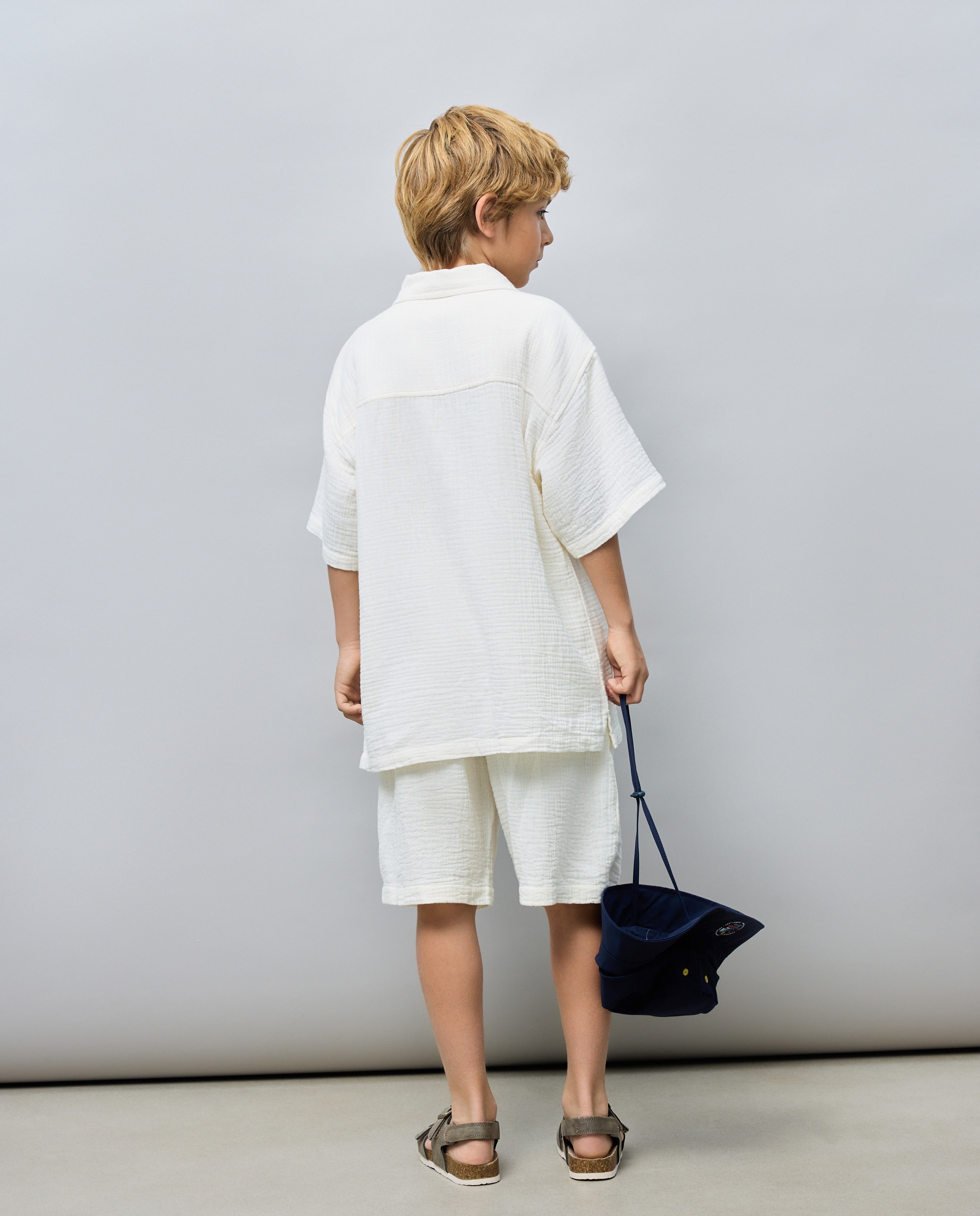 Camisa manga corta cuello mao doble gasa de niño - Kids El Corte Inglés - 120 Crudo 120 Crudo-3