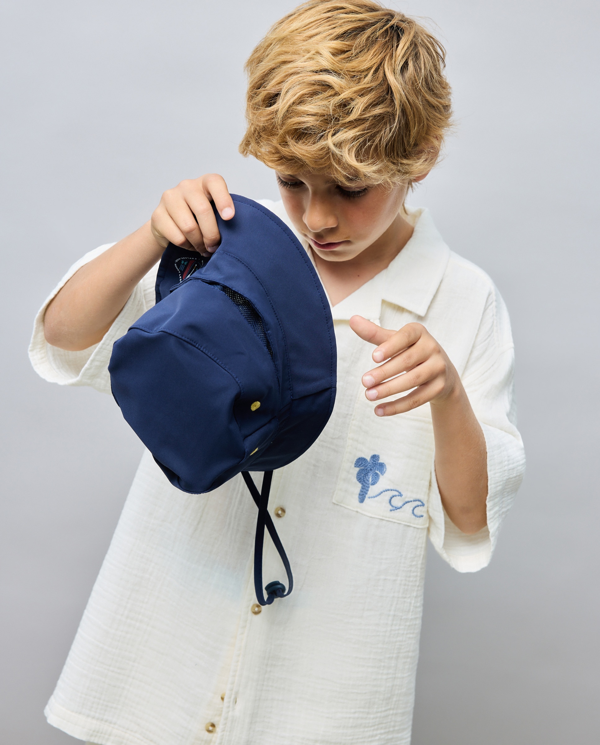 Camisa manga corta cuello mao doble gasa de niño - Kids El Corte Inglés - 120 Crudo 120 Crudo-1