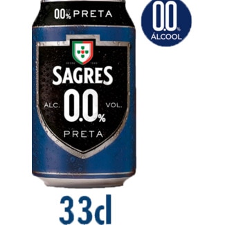 Cerveja Preta sem Álcool 0.0% lata 33 cl - Sagres