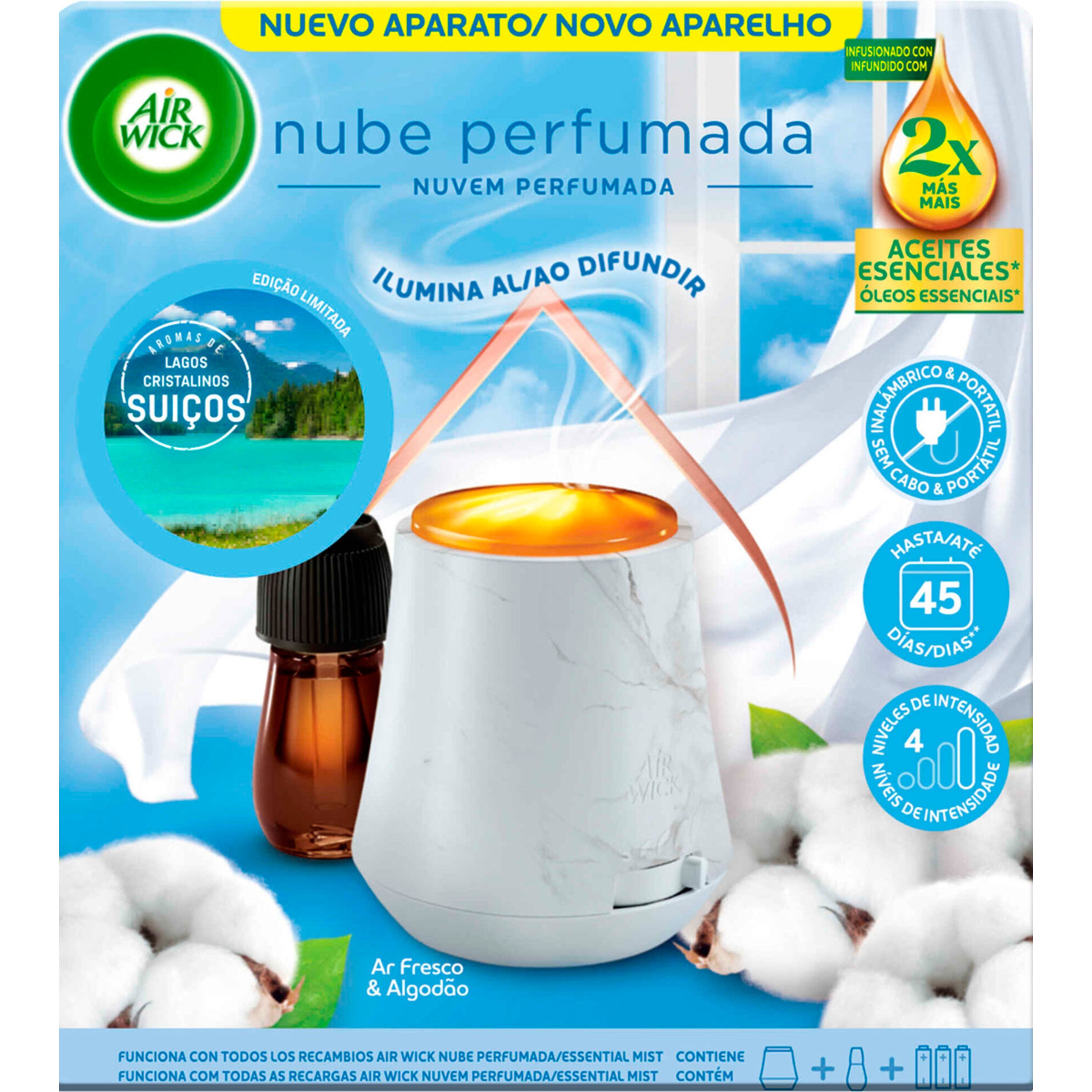 Ambientador Difusor Essential Mist Lagos Suiços recarga 1 unidade