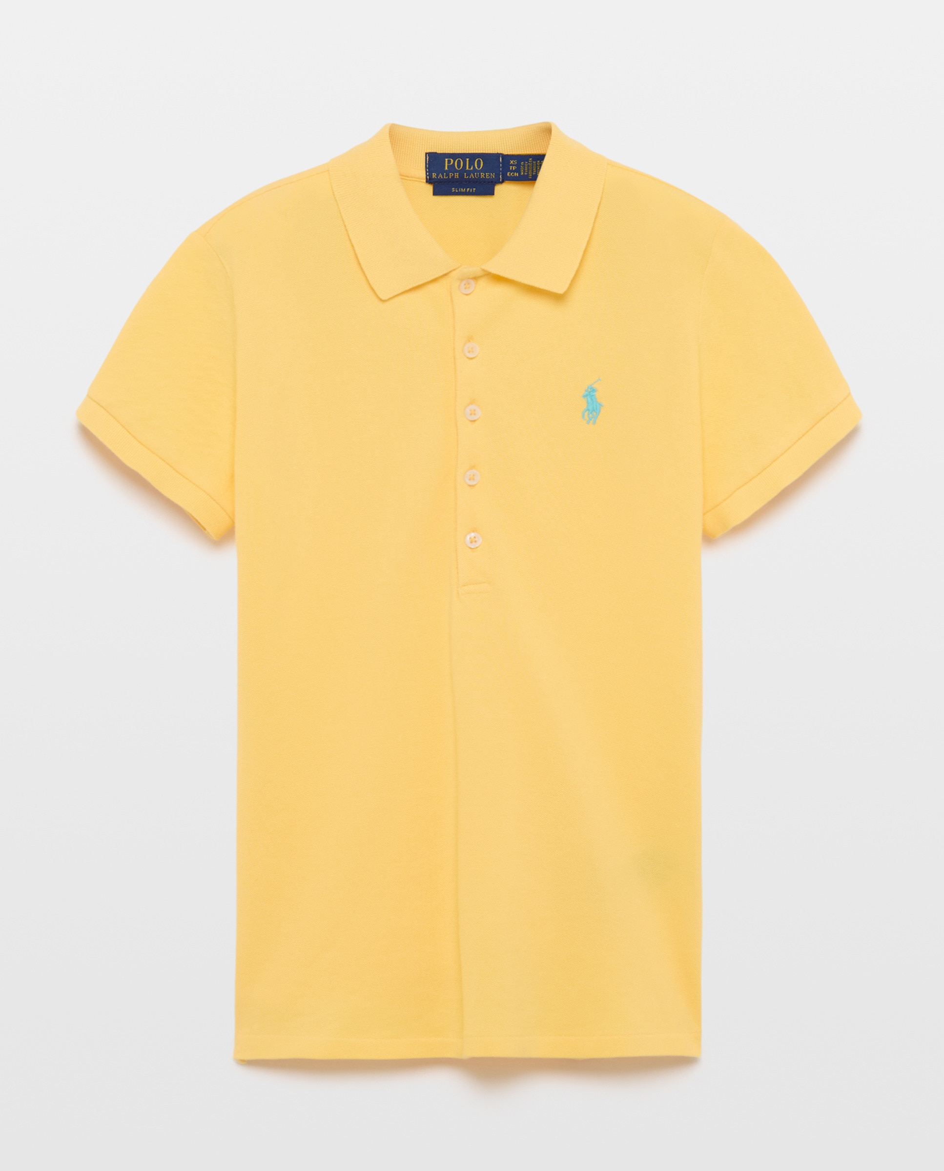Polo de Algodão Elástico Amarelo-5