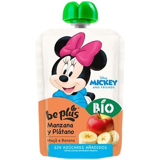 Bio manzana y plátano sin gluten 100% fruta sin gluten desde 4 meses bolsita 100 g sin azúcares añadidos - Be Plus