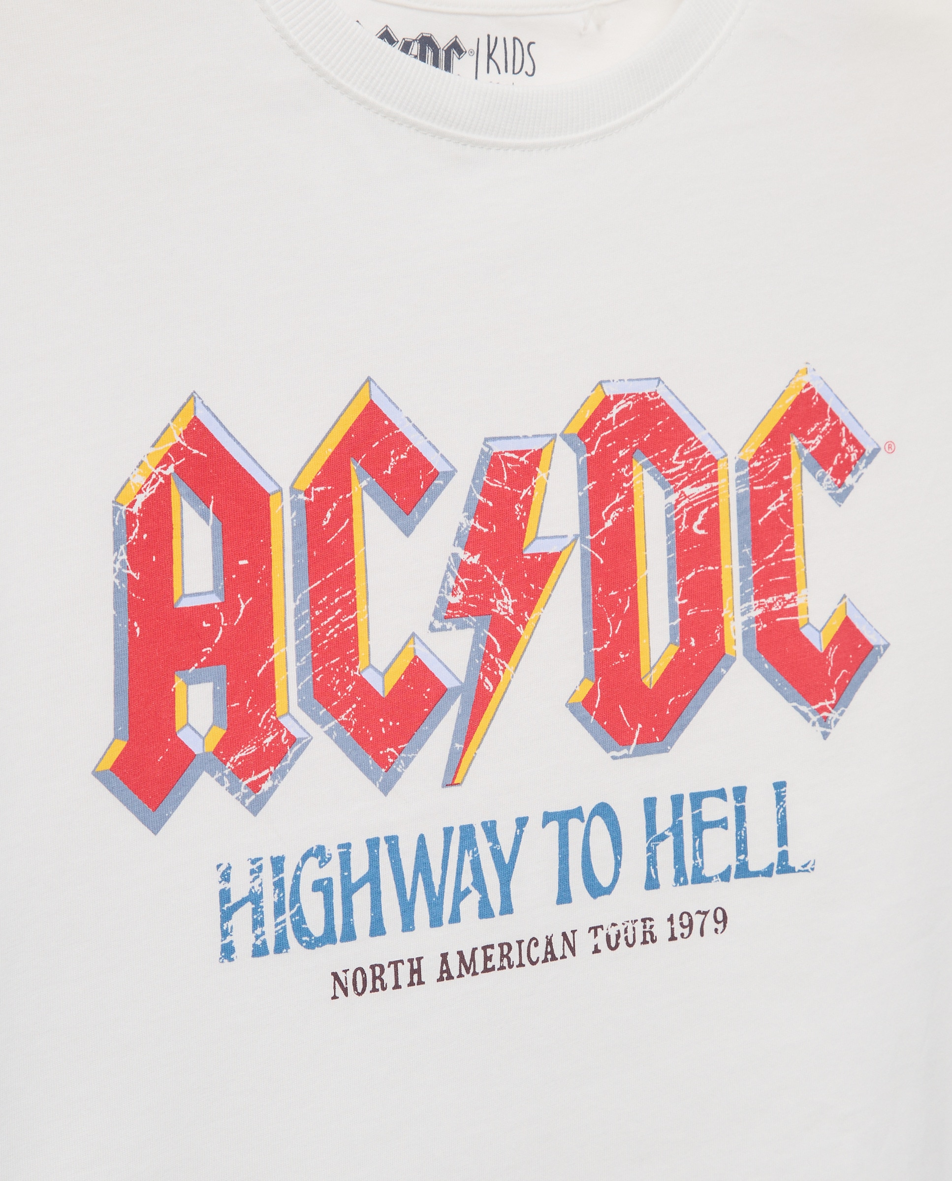 T-shirt de Manga Curta com Estampado ACDC Kids El Corte Inglés Branco-5