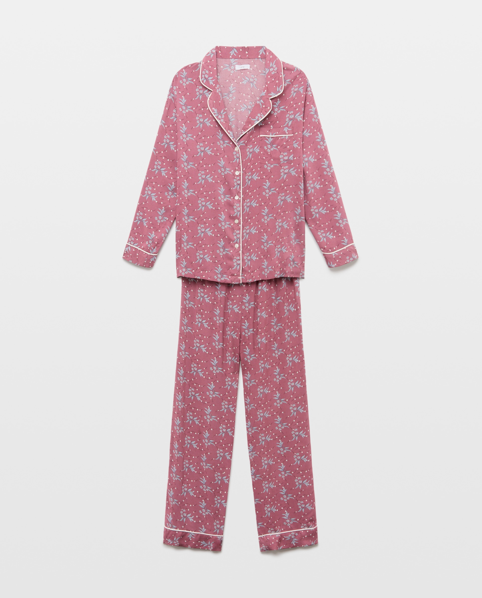 Pijama mujer dos piezas estampado Burdeos-3