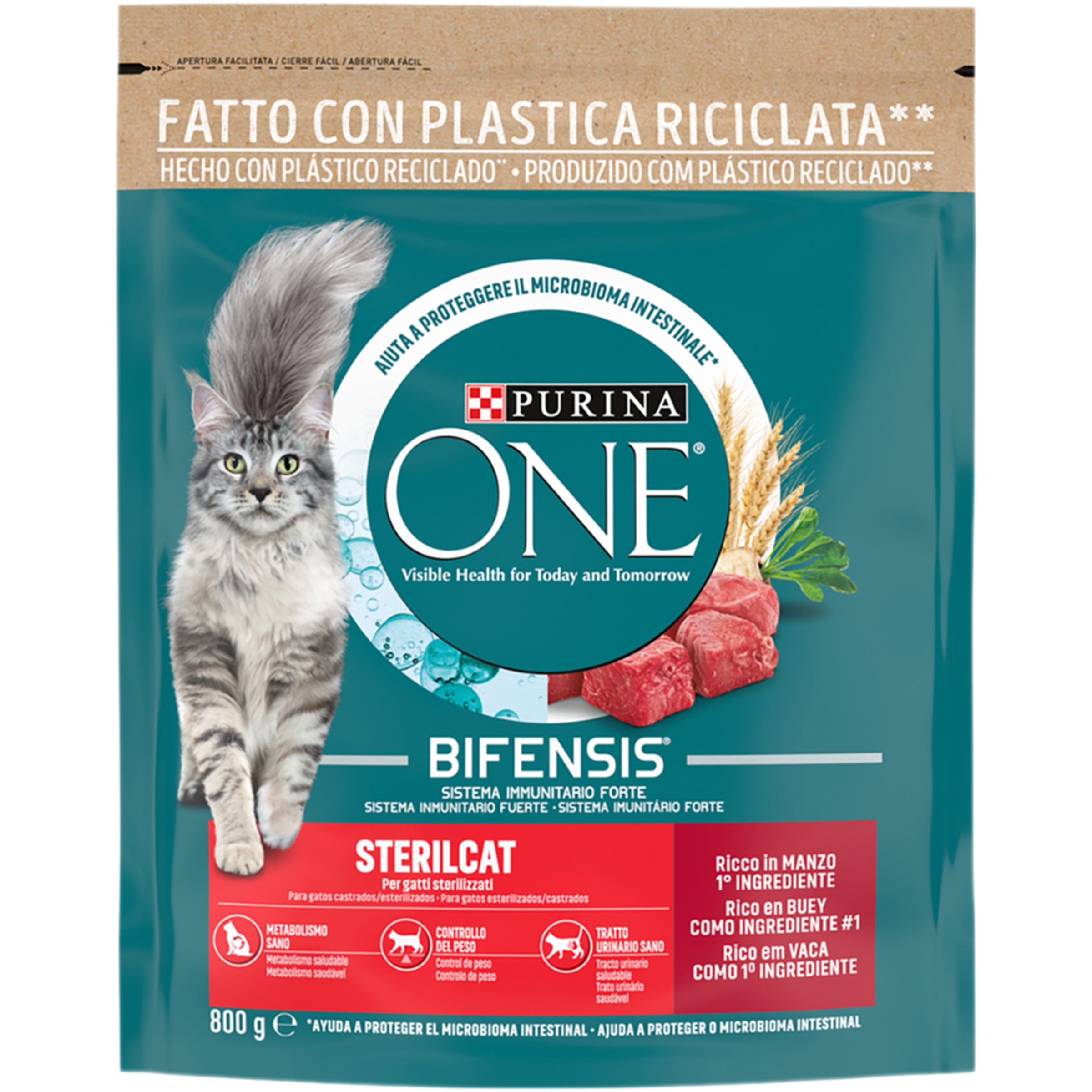 Sterilcat pienso para gatos adultos esterilizados con buey y trigo envase 800 g