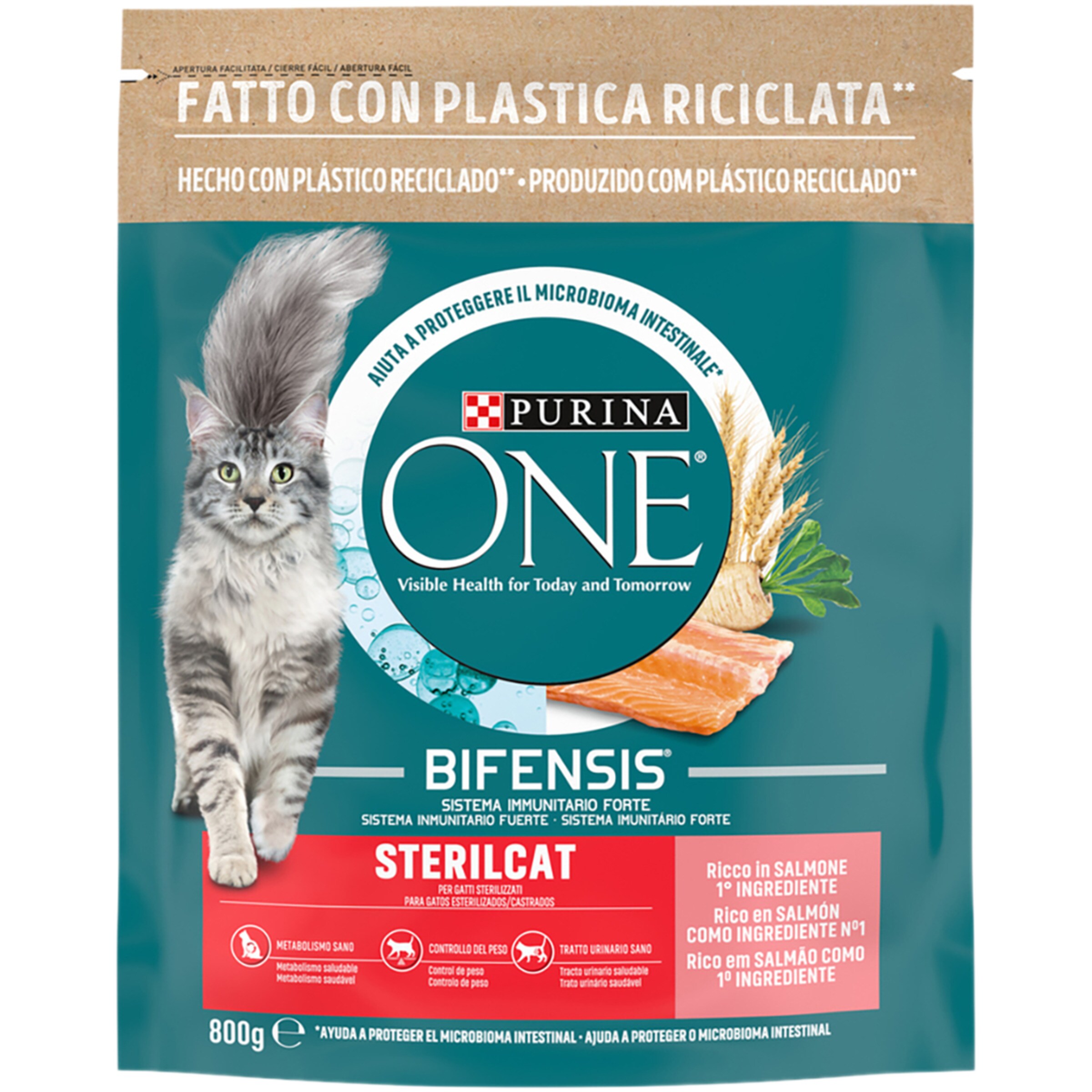 Sterilcat pienso para gatos adultos esterilizados con salmón y trigo envase 800 g
