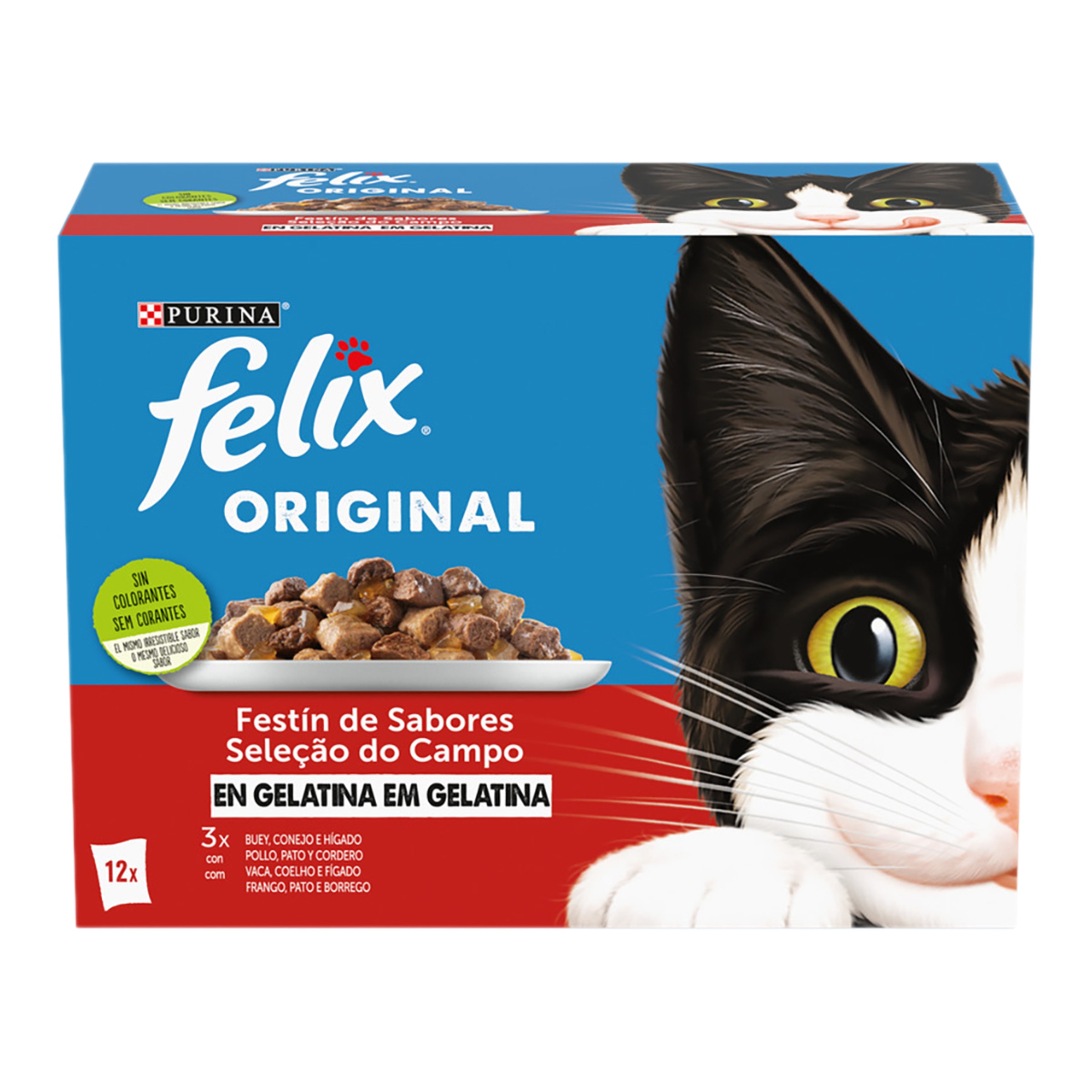 Imagen 0 de Comida húmeda para gatos adultos Felix Carnes en Gelatina