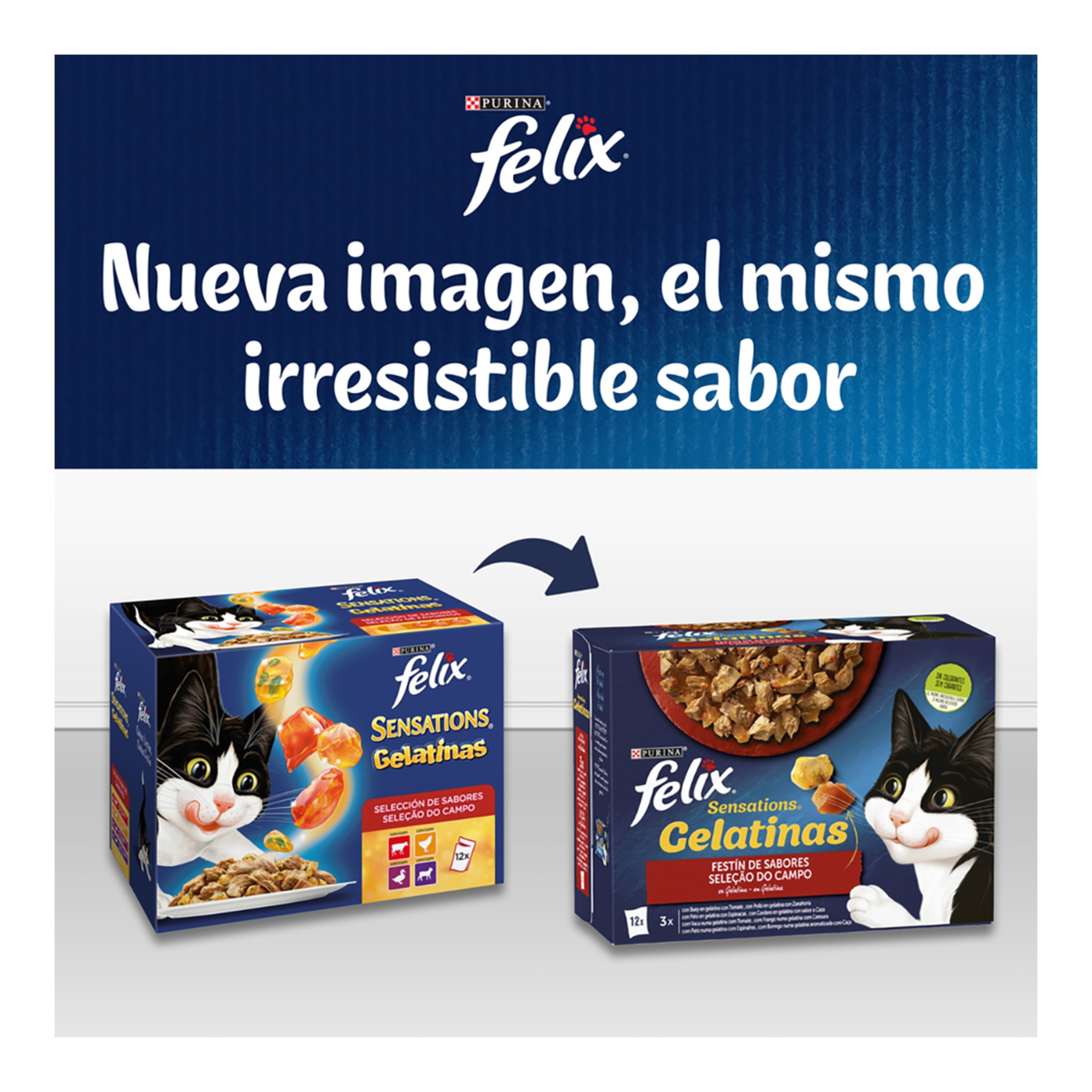 Comida húmeda para gatos Felix Sensations carnes en gelatina 2