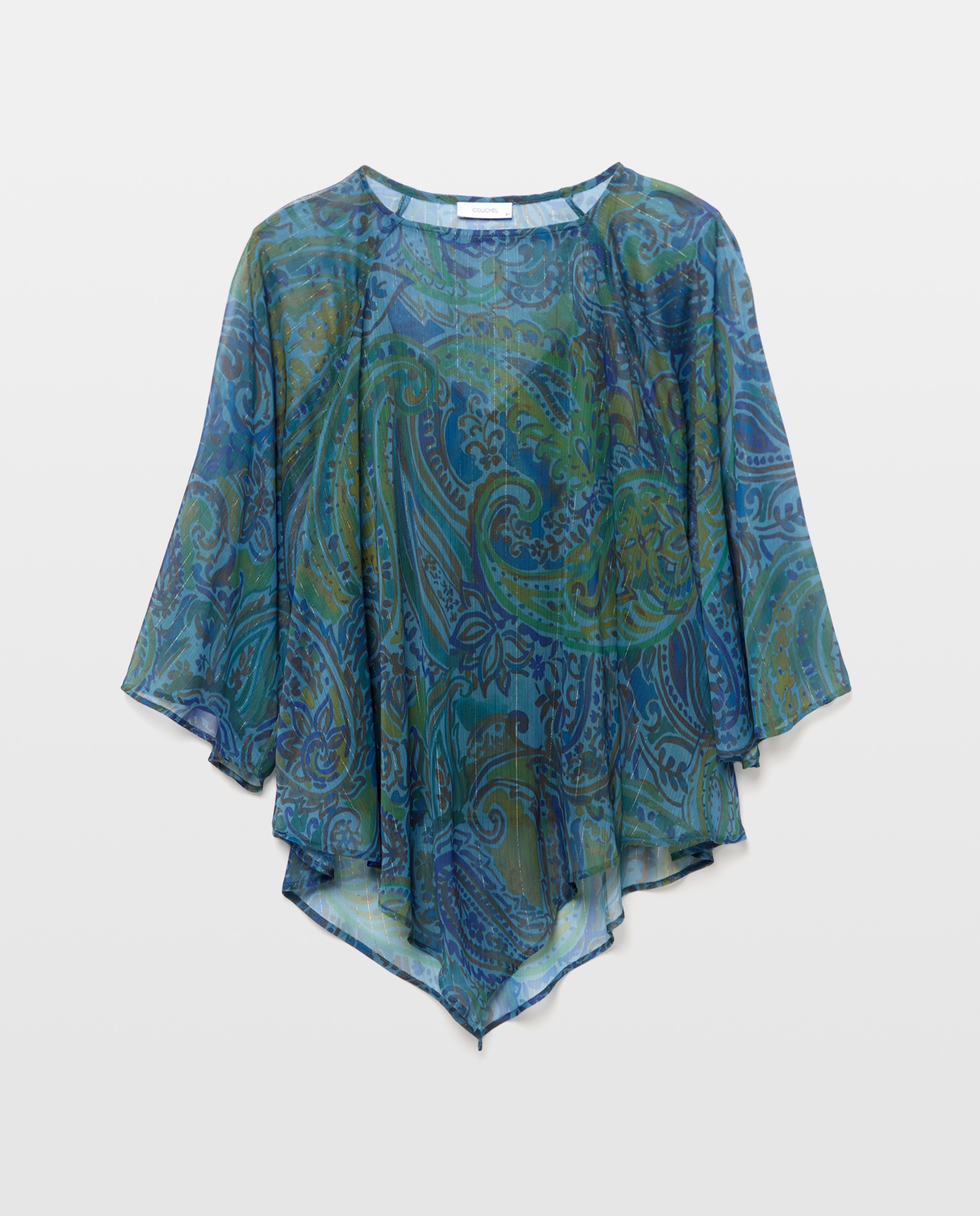 Imagem 0 de Blusa Tipo Capa de Chiffon com Estampado