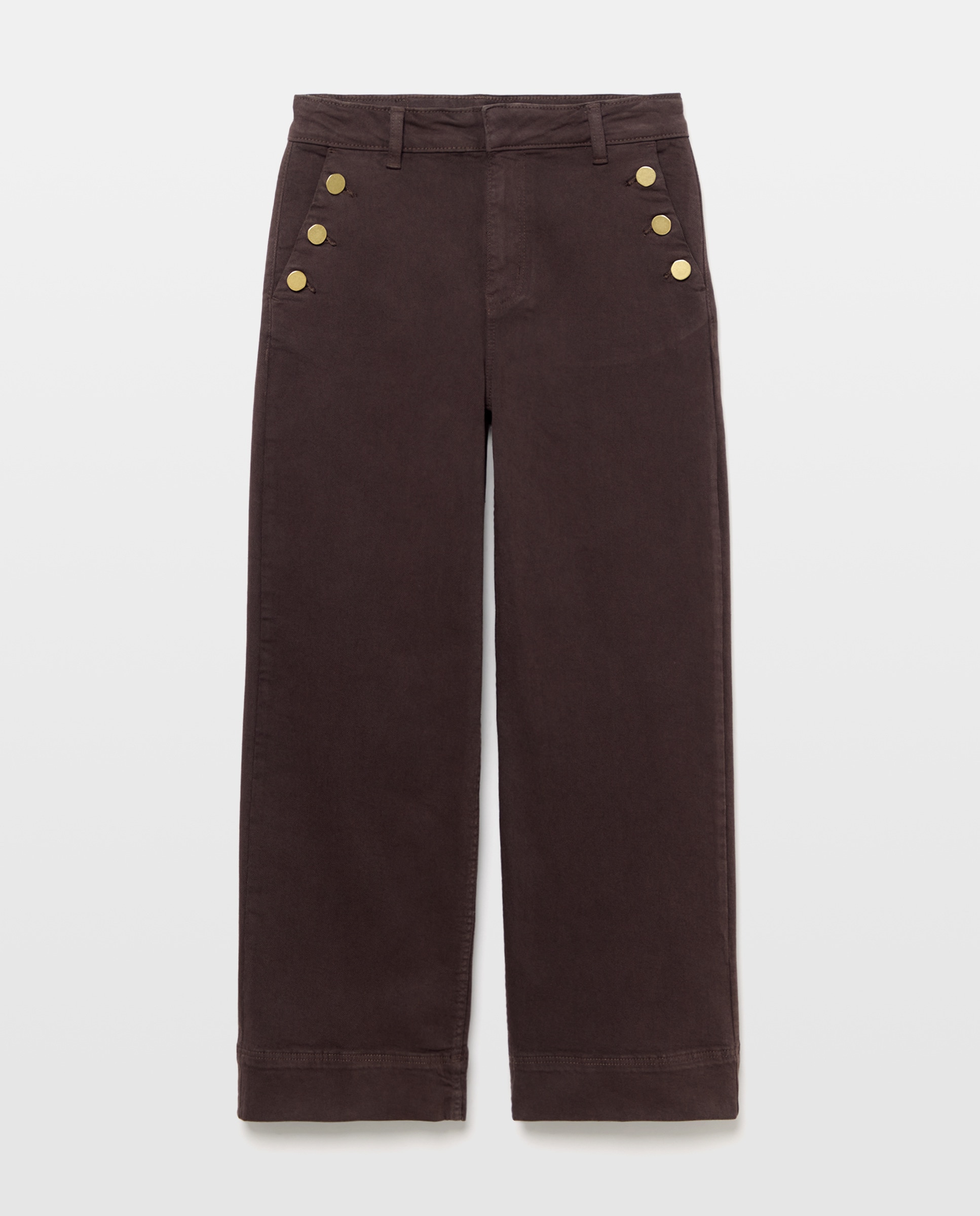 Imagem 0 de Calças Cropped Tipo Culottes Abotoadas