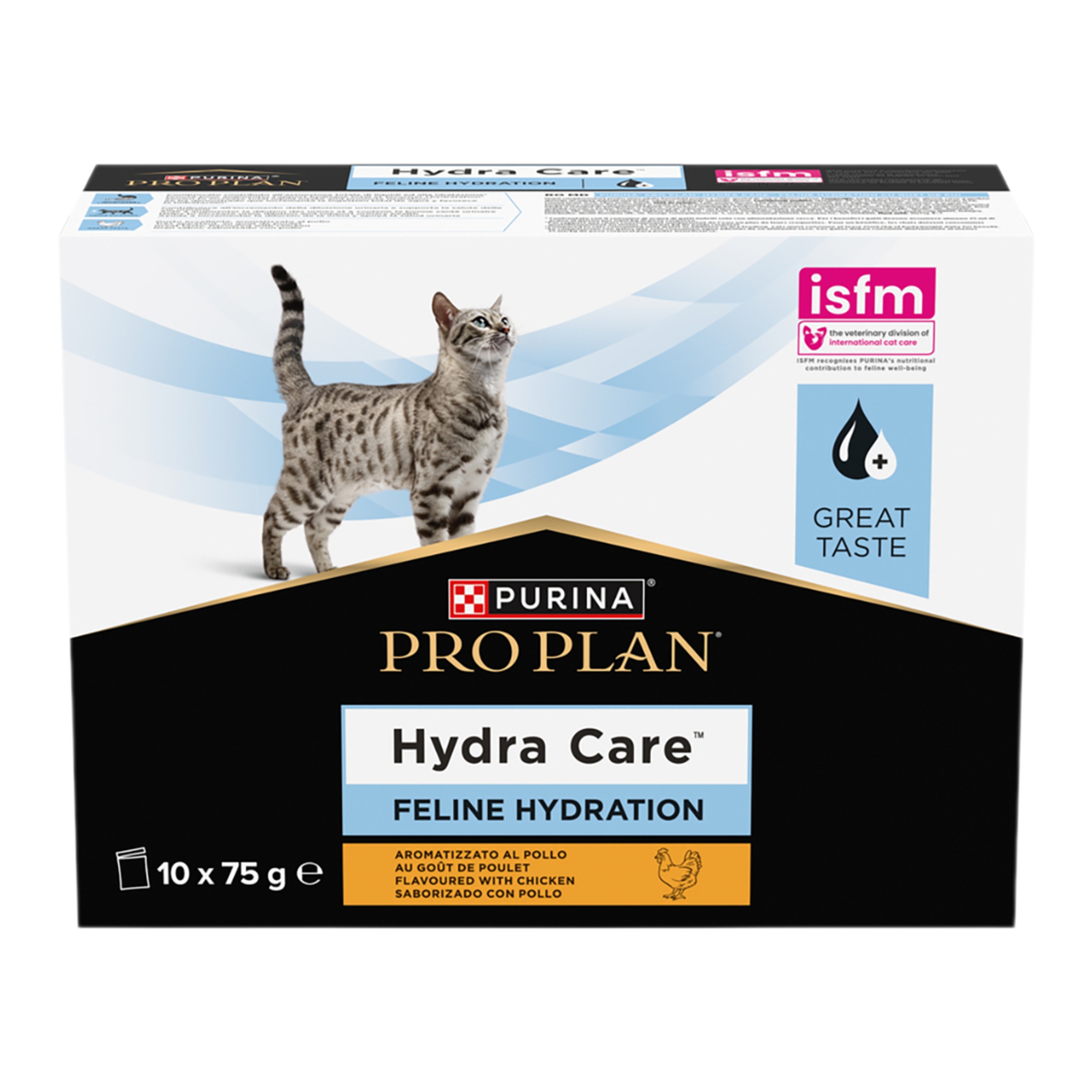 Imagen 0 de Suplemento alimenticio para gatos adultos Purina Pro Plan Hydra Care pollo 10 sobres