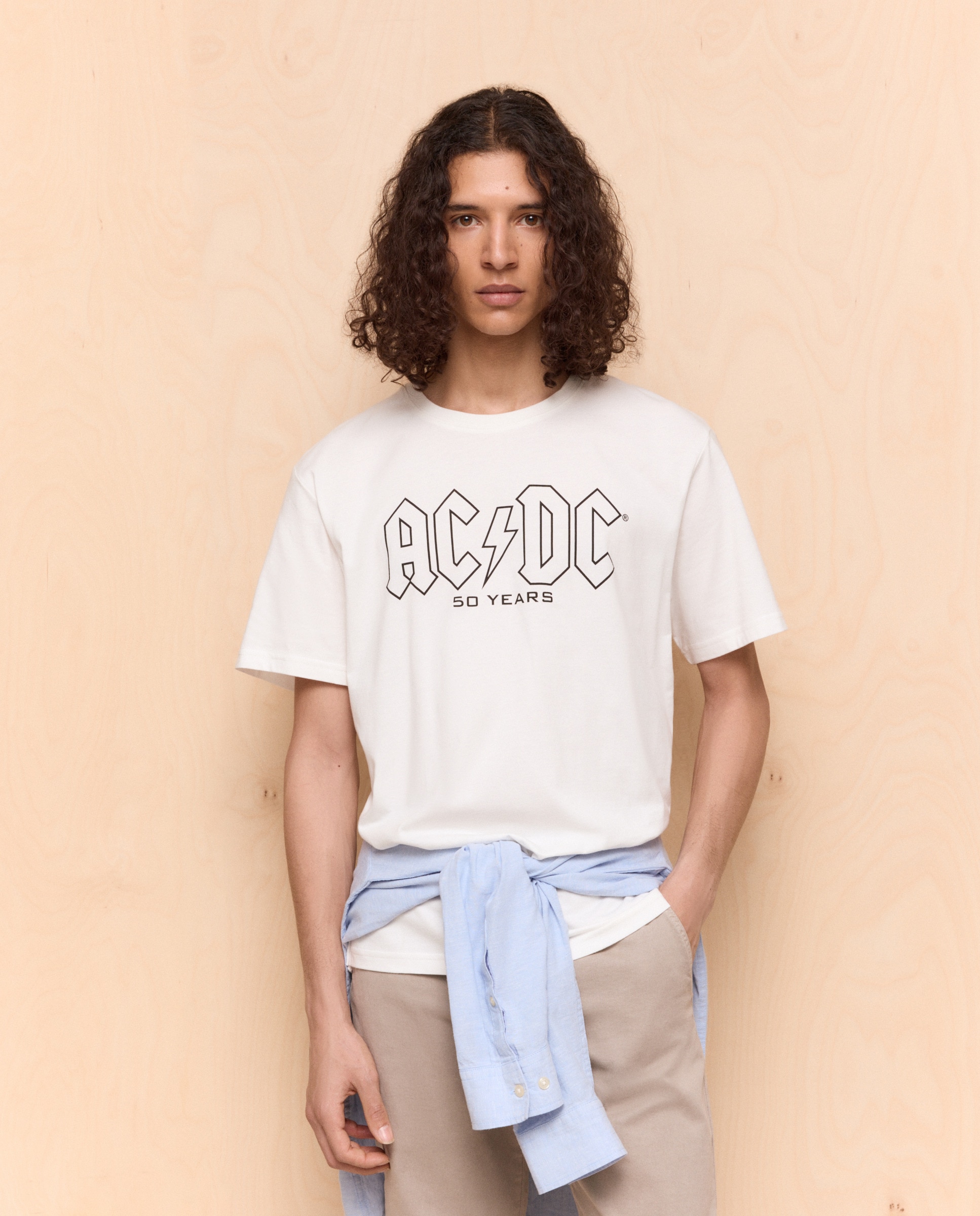 T-shirt AC/DC de Manga Curta Branco-2