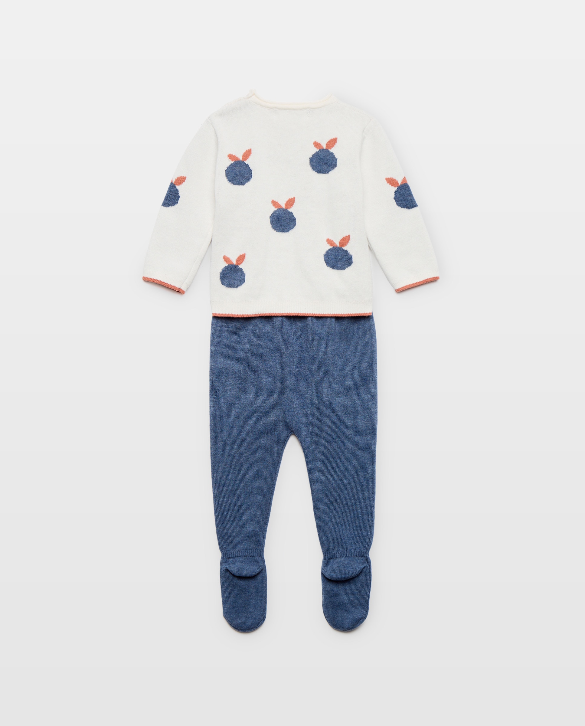 Conjunto de Malha Fina de Bebé com Jacquard Baby El Corte Inglés Azul-2