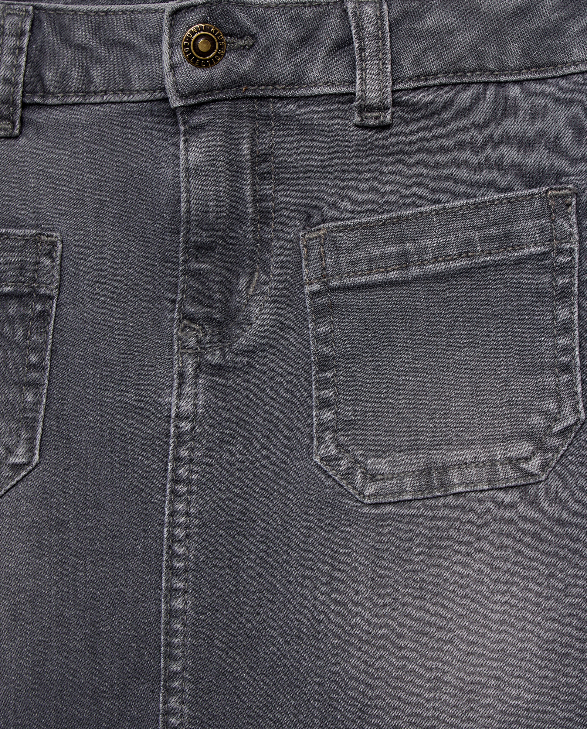 Falda niña vaquera basica Gris claro denim-3