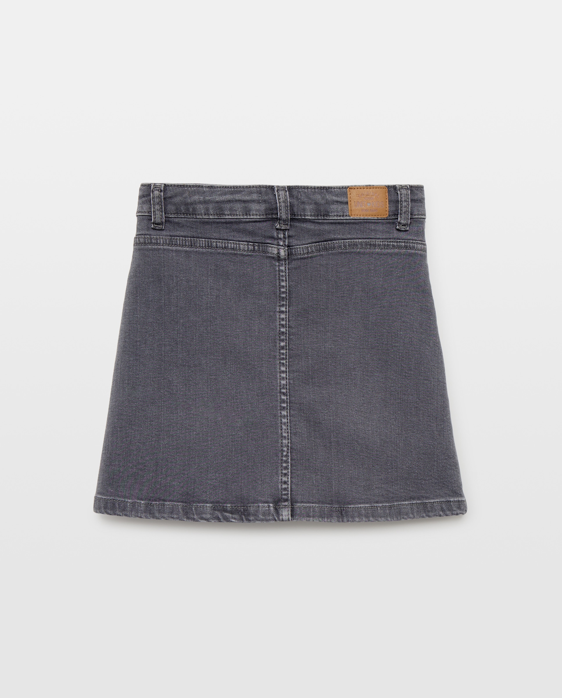 Falda niña vaquera basica Gris claro denim-2