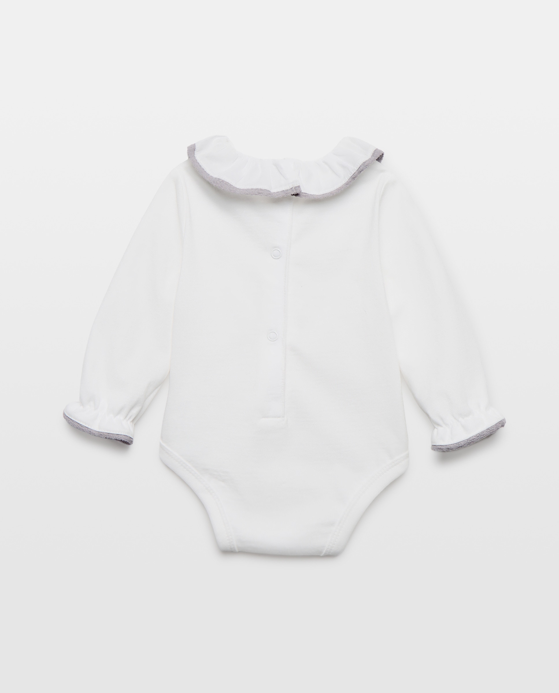 Body recién nacido cuello crochet Blanco roto-2