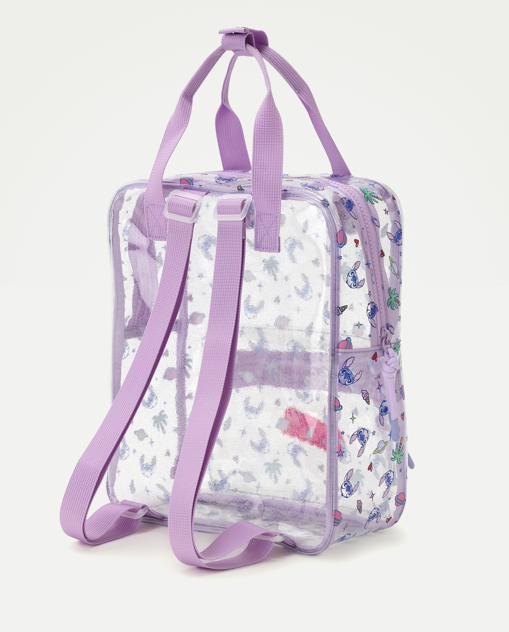 Mochila Transparente com Glitter Stitch Multicolor-2