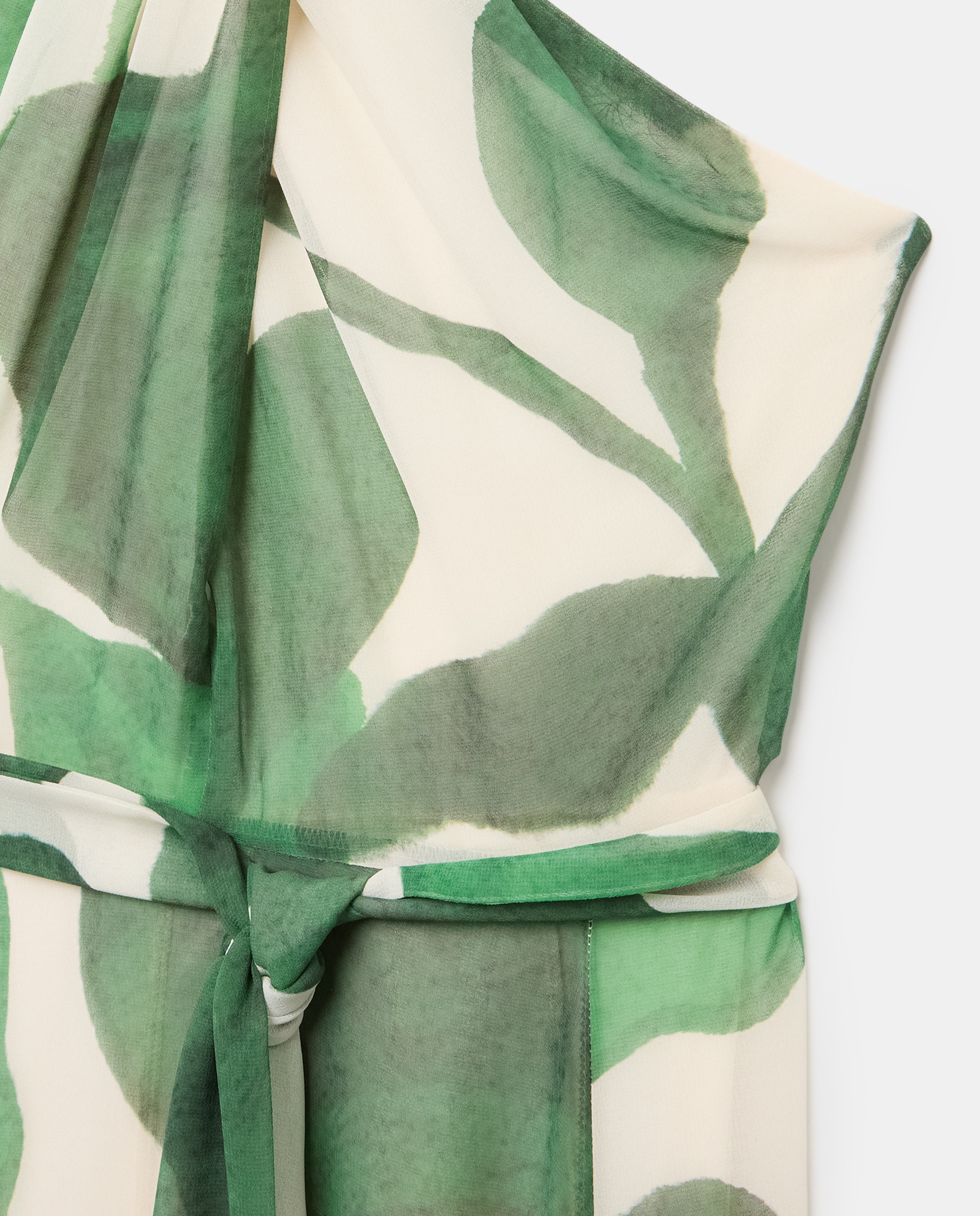 Vestido comprido com gola halter Verde-5