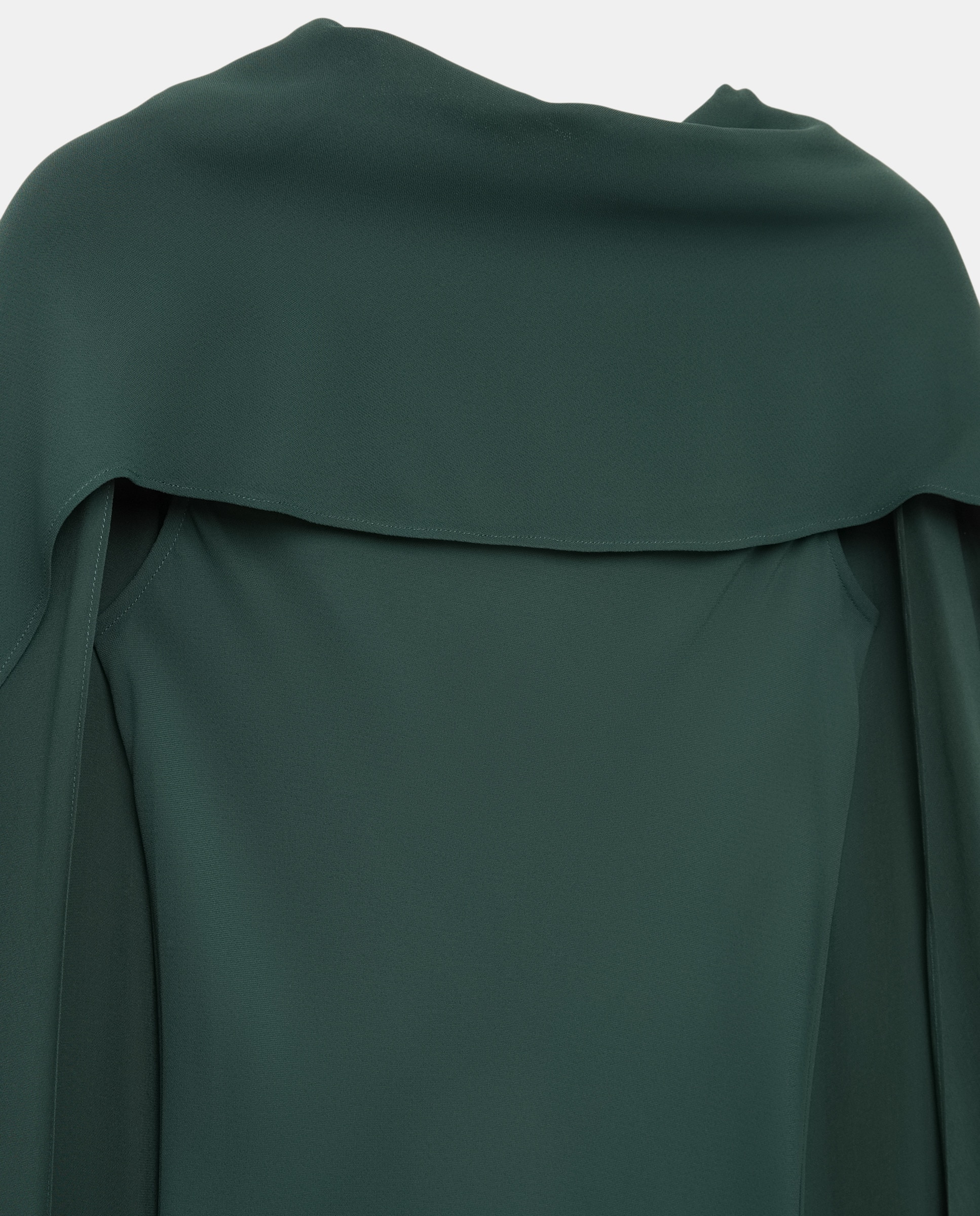 Vestido Comprido sem Mangas e com Capa Assimétrica 530 Verde Escuro-2