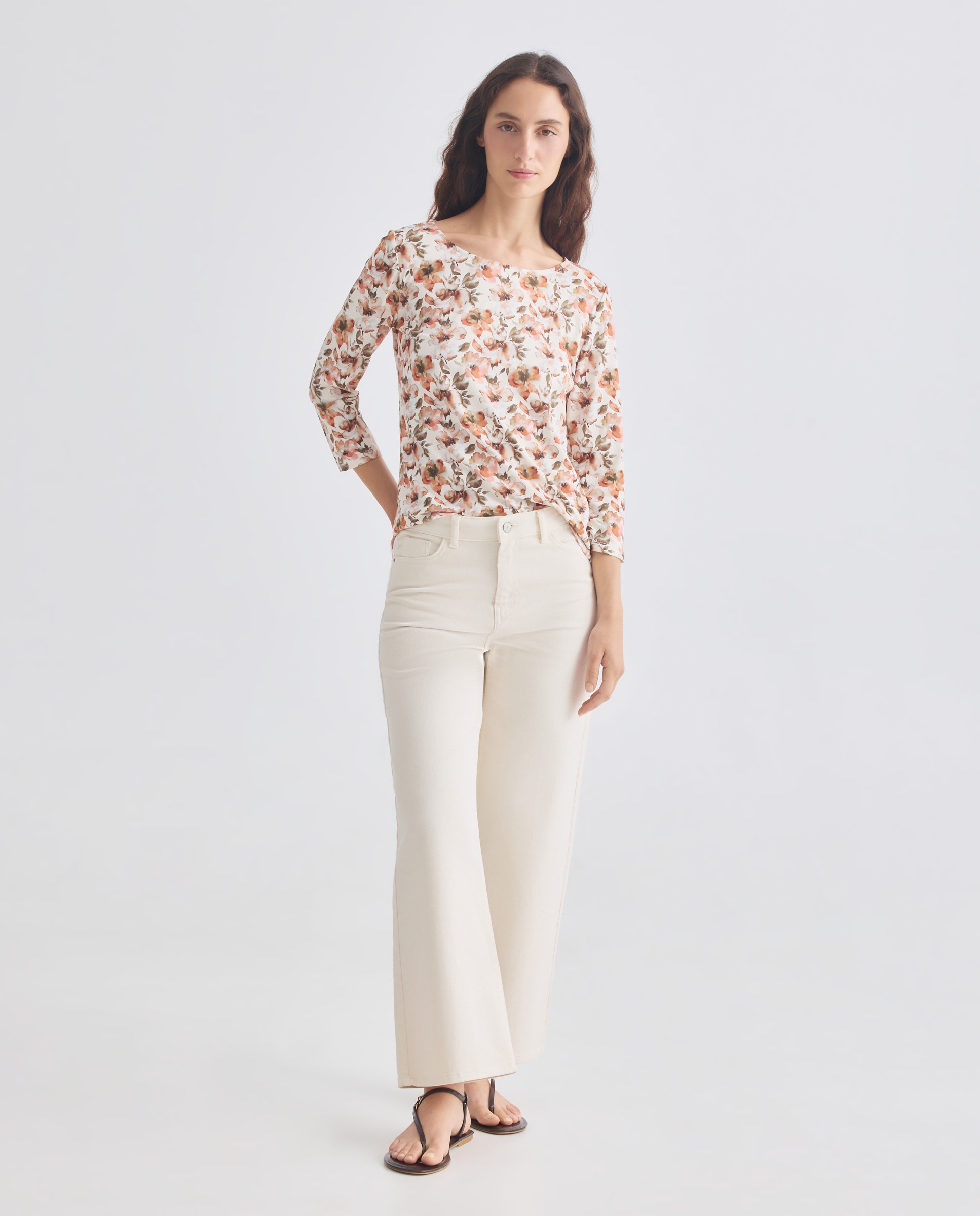 Imagem 0 de Camisola de mulher com estampado paisley e manga 3/4