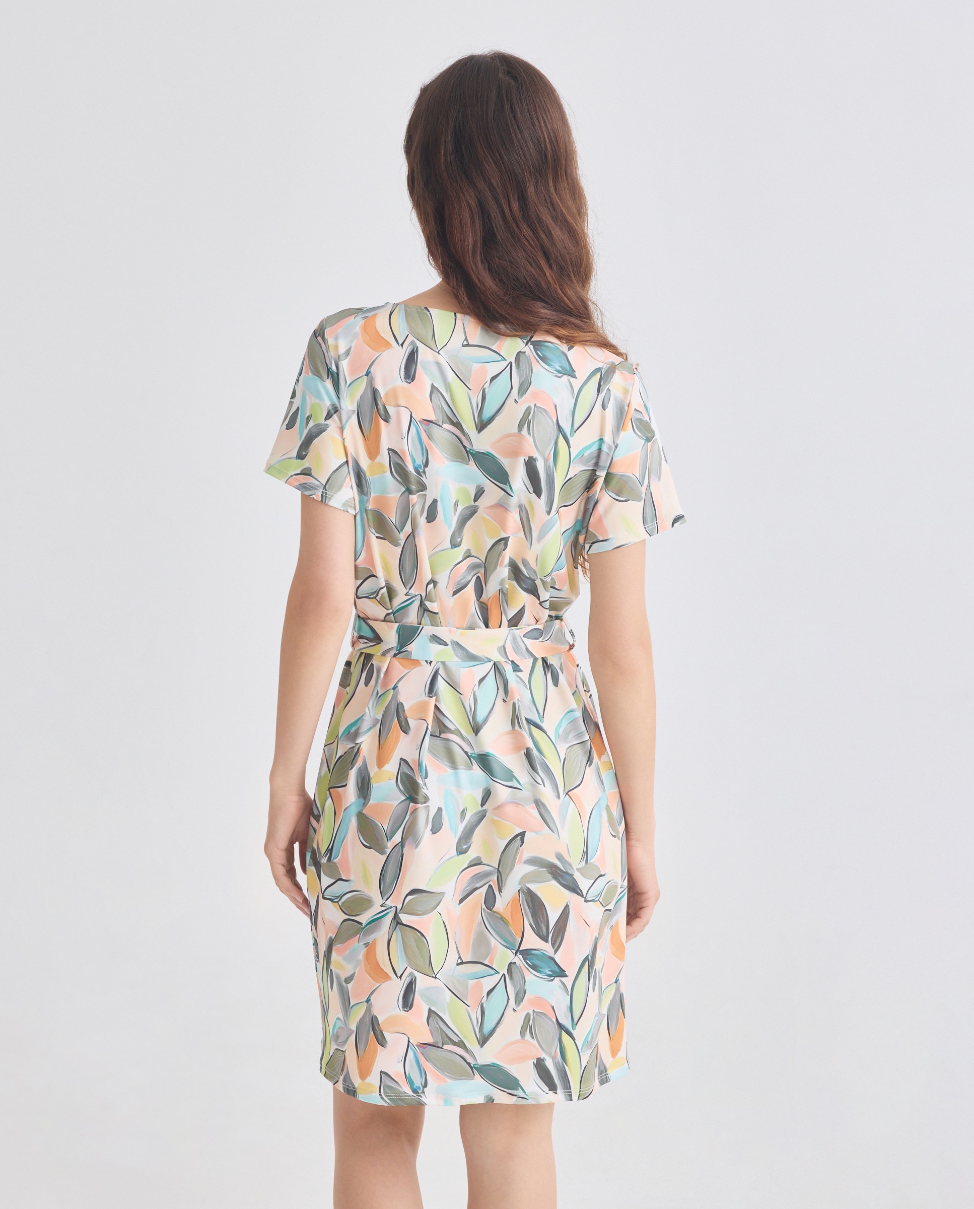 Vestido estampado com manga curta Multicolor-3