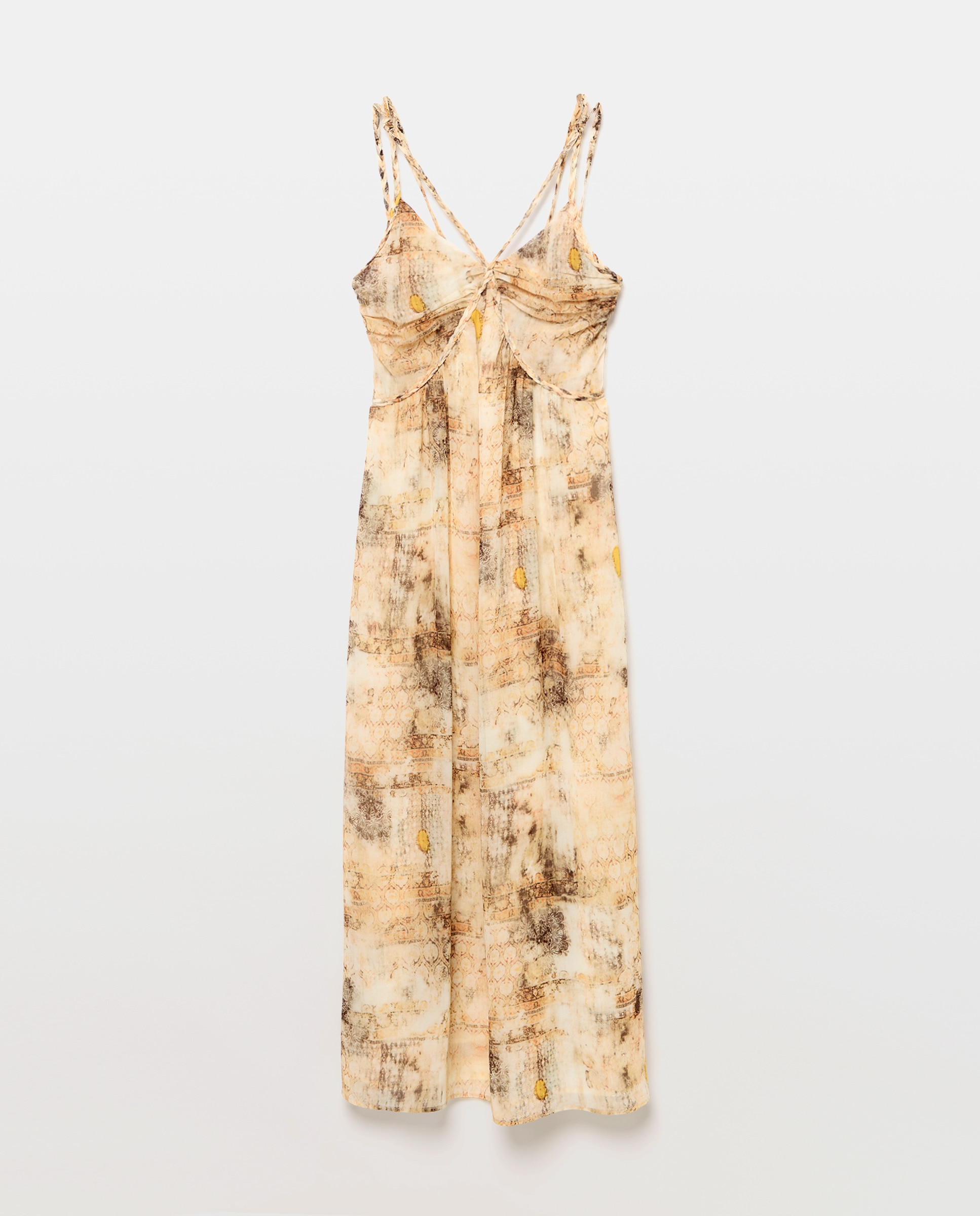 Vestido Comprido Estampado Branco-5