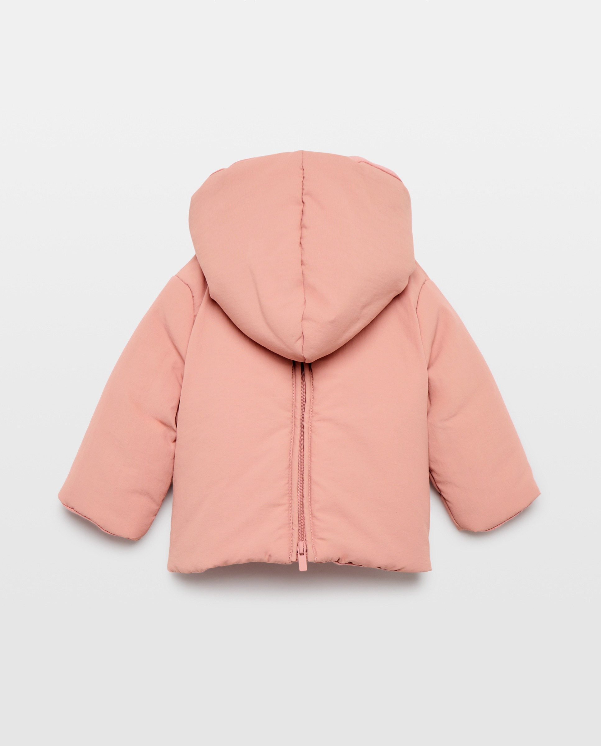 Parka Acolchoada Ligeira de Bebé com Pele de Borrego Baby El Corte Inglés 200 Rosa-2