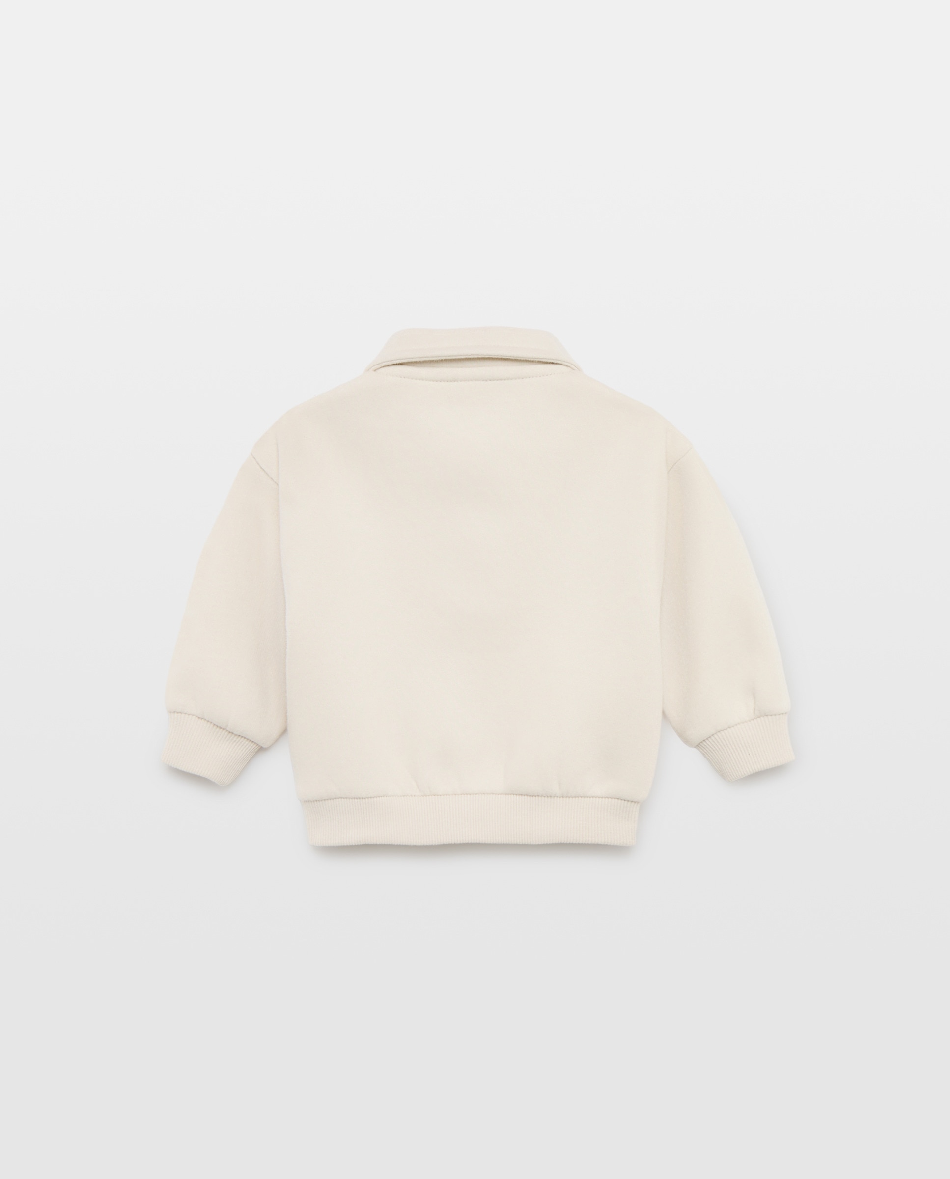 Sudadera de bebé cuello polo con media cremallera Blanco roto-2