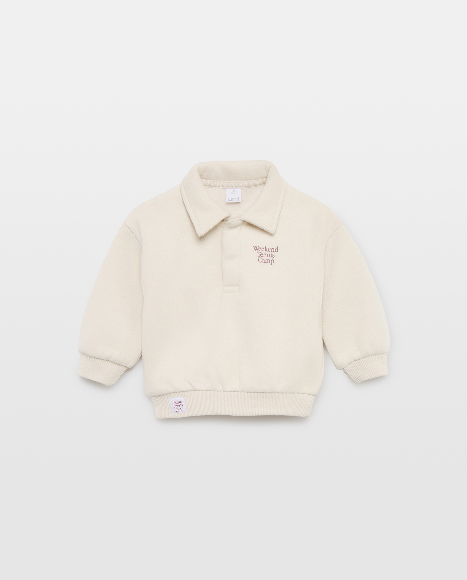 Imagen 0 de Sudadera de bebé cuello polo con media cremallera