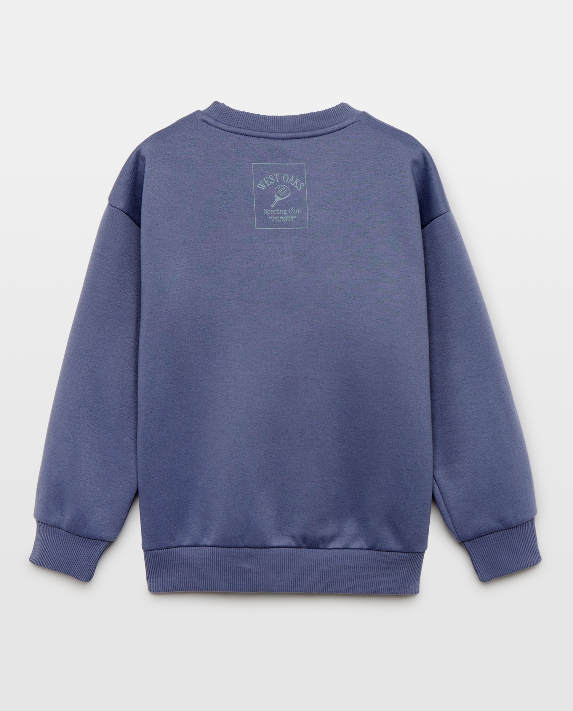 Sudadera de niño cuello caja estampada 400 Azul-2