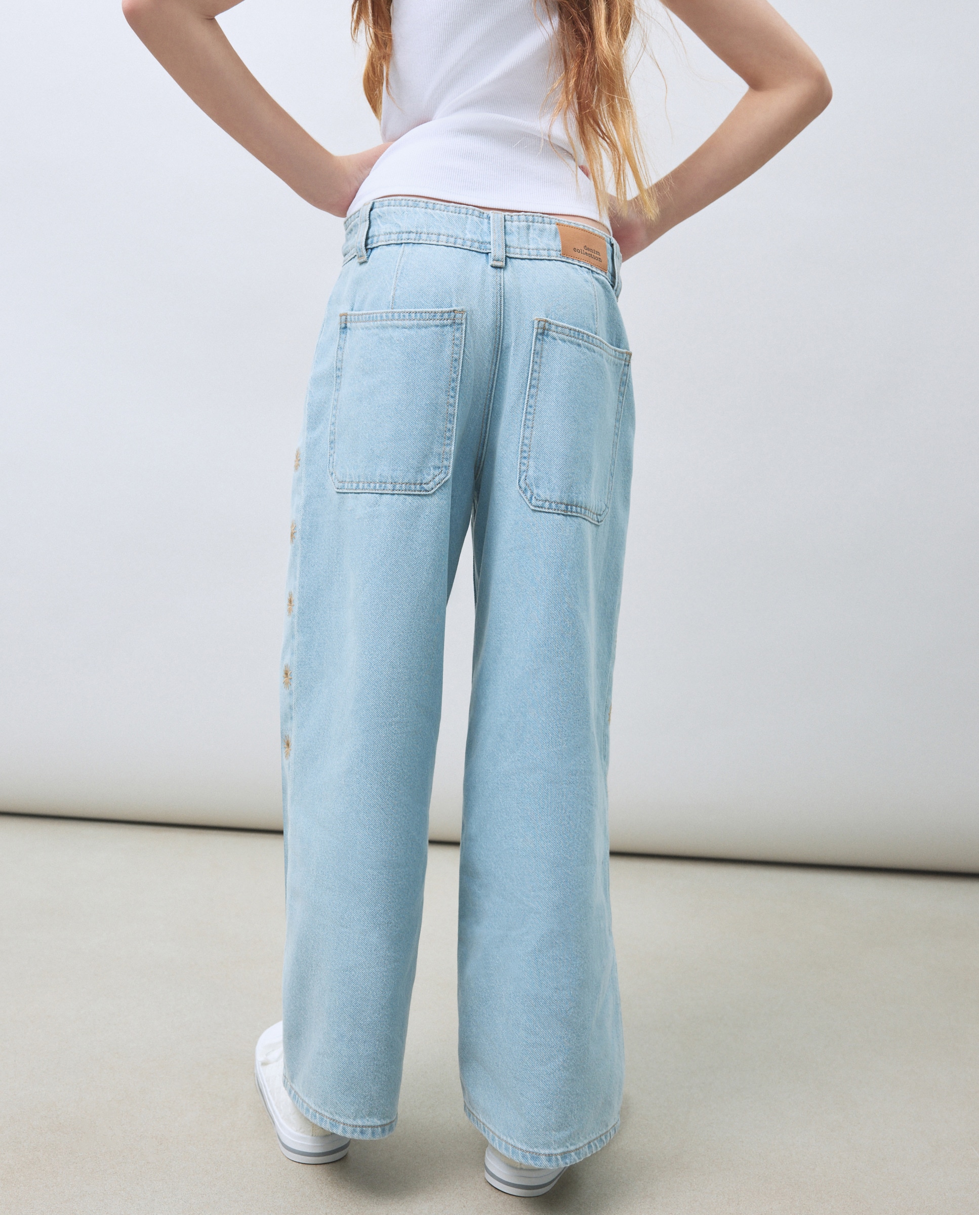 Jeans Culotte com Bordados Kids El Corte Inglés 490 Petróleo-3