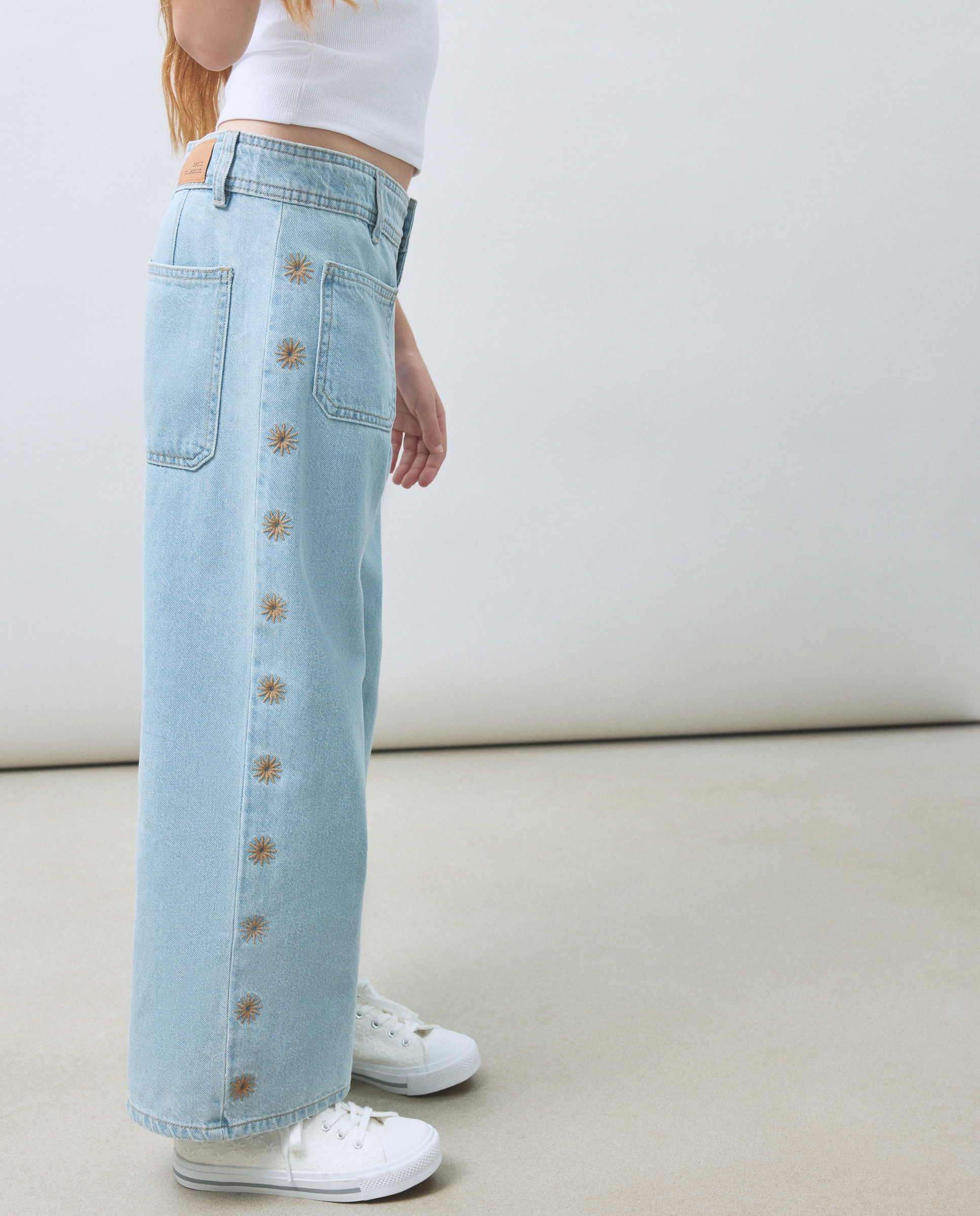 Jeans Culotte com Bordados Kids El Corte Inglés 490 Petróleo-5