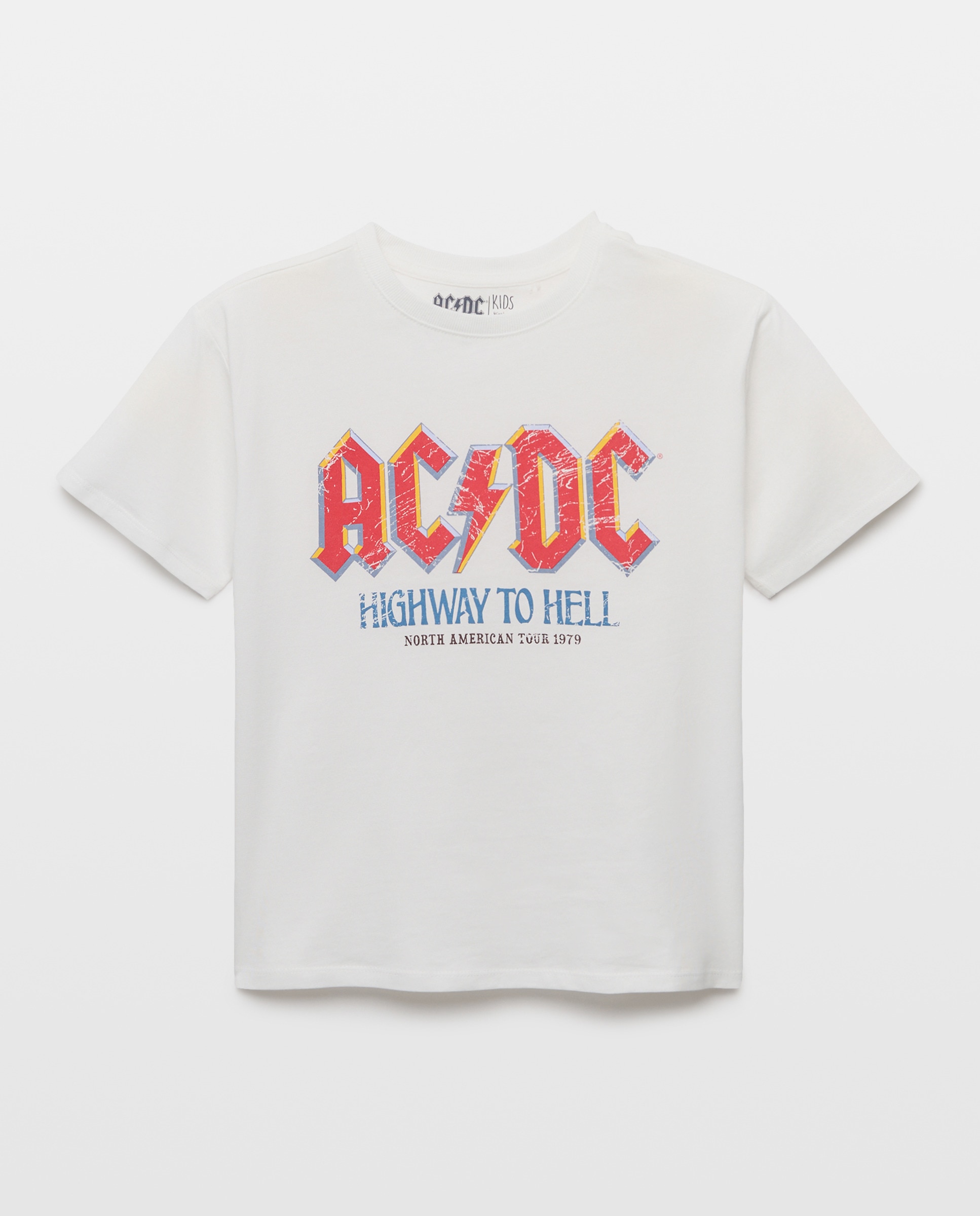 T-shirt de Manga Curta com Estampado ACDC Kids El Corte Inglés Branco-4