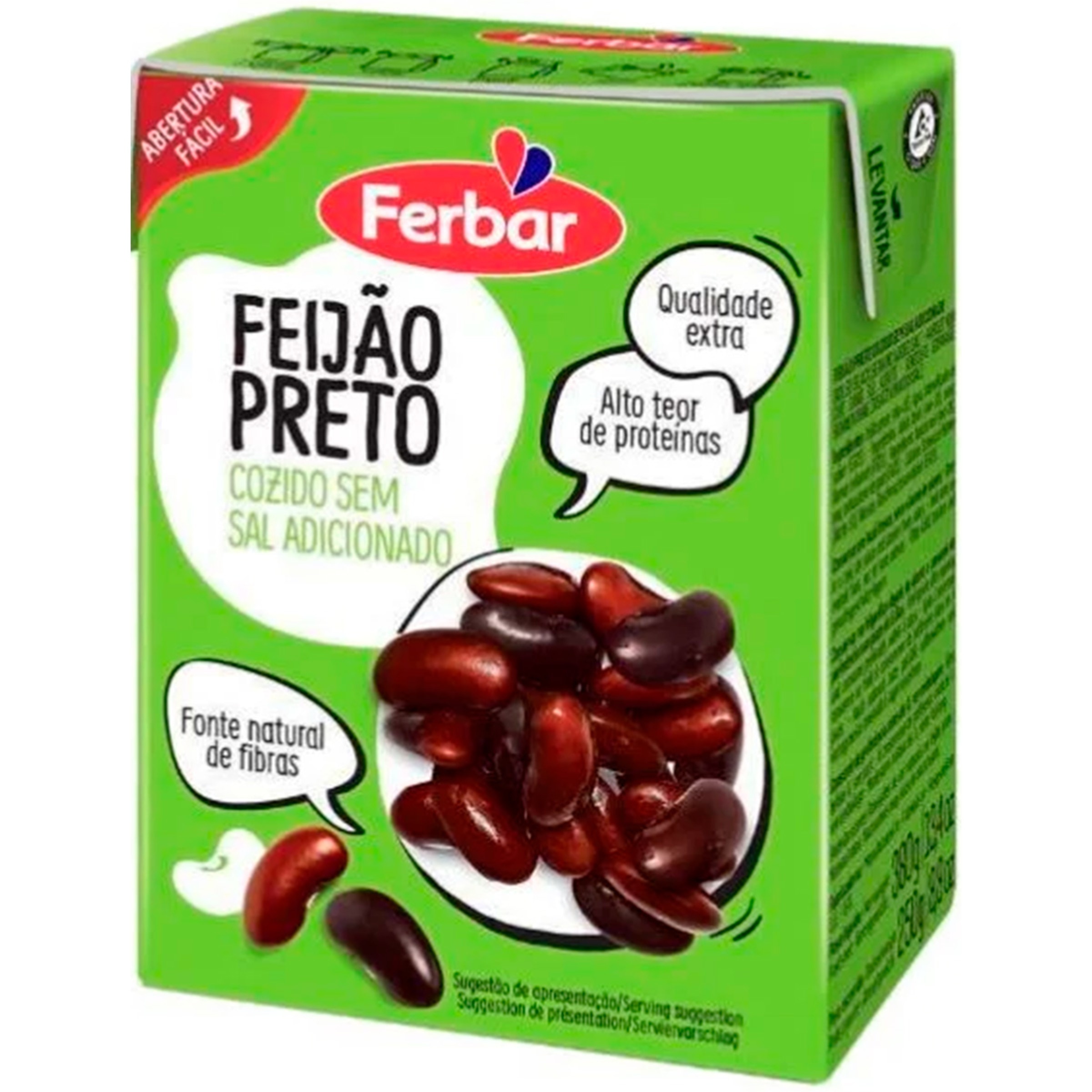 Feijão Preto Tetra embalagem 380 g