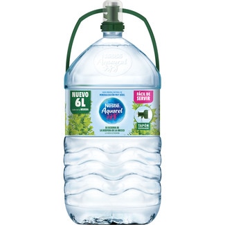 agua natural de mineralización débil garrafa 6 l con tapón dispensador - Aquarel
