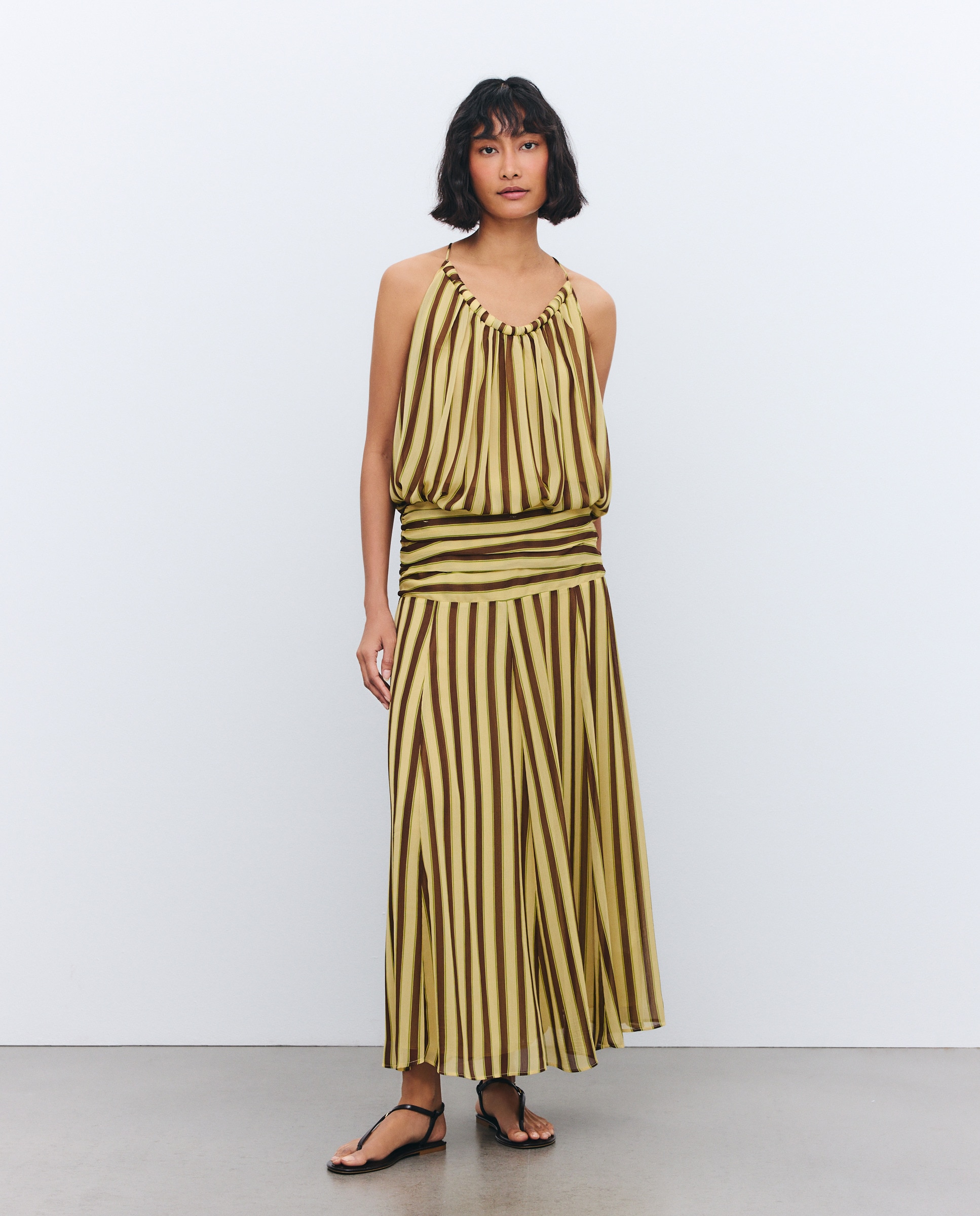 Saia às Riscas Amarelo-1
