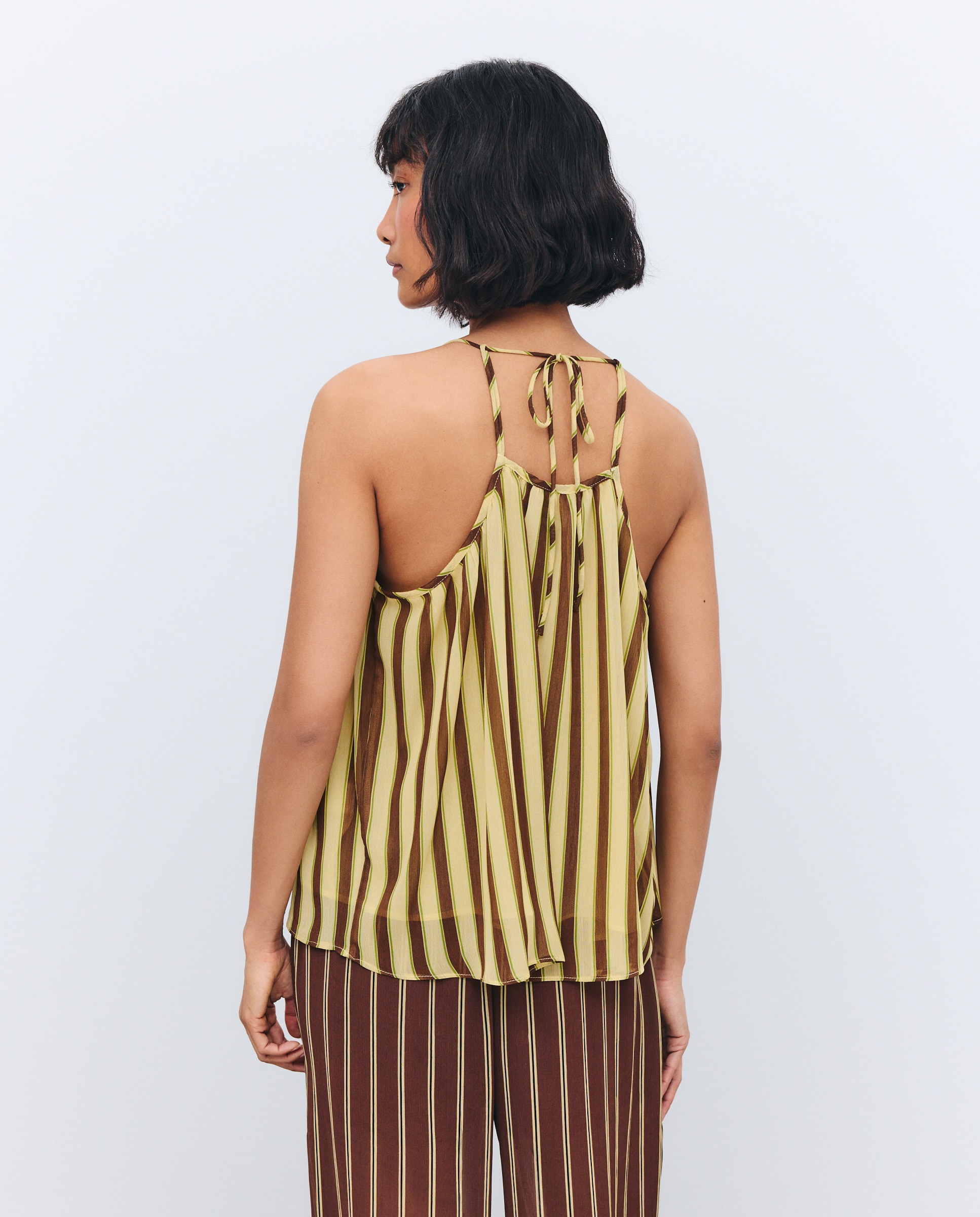 Blusa sem mangas Amarelo-3