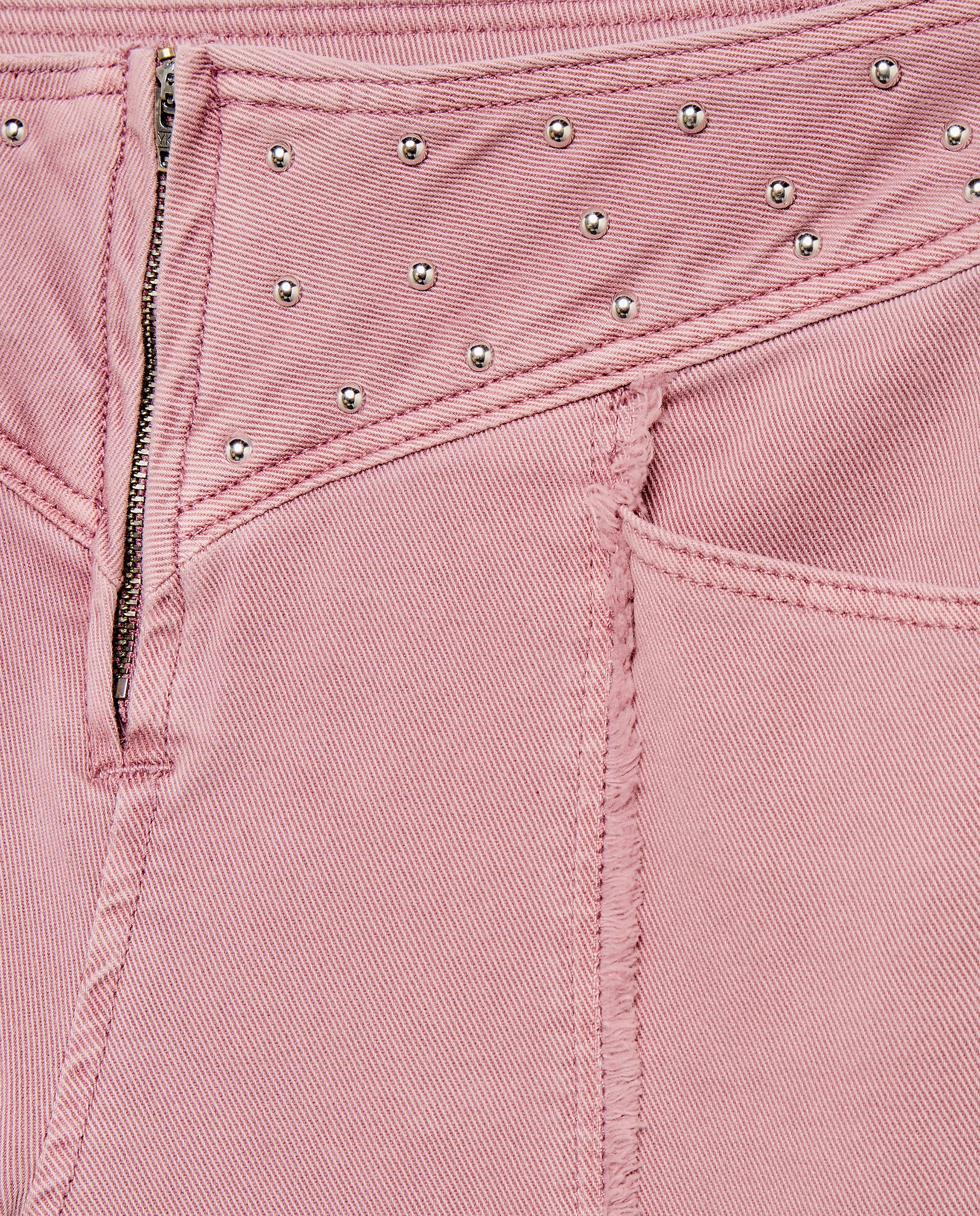 Calças Wide Leg Yoke com Tachas 230 Rosa Escuro-2