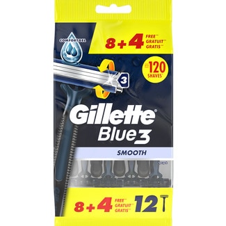 Lâminas Descartáveis Blue3 Smooth embalagem 8 unidades - Gillette