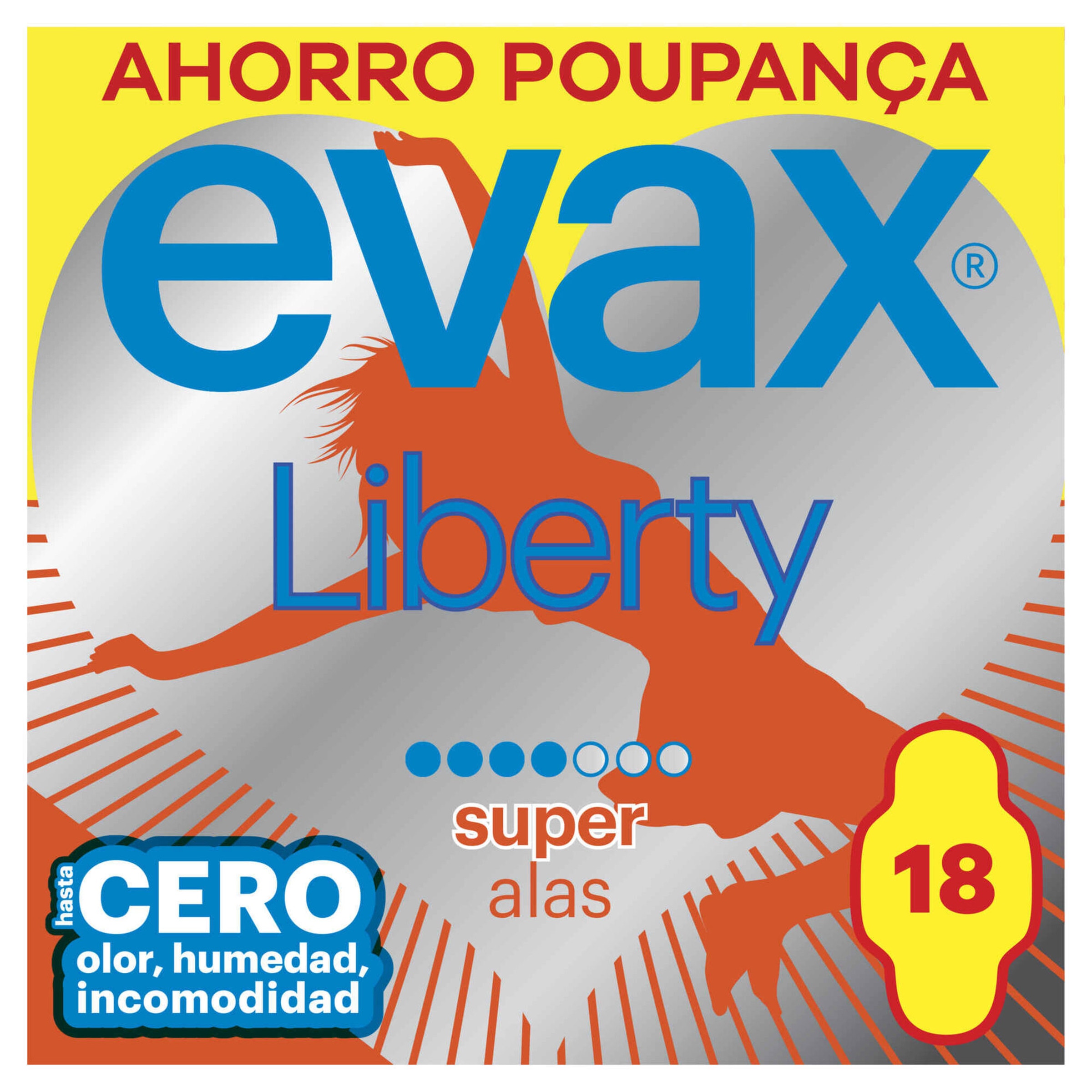Pensos Higiénicos Liberty Super com Abas embalagem 18 unidades