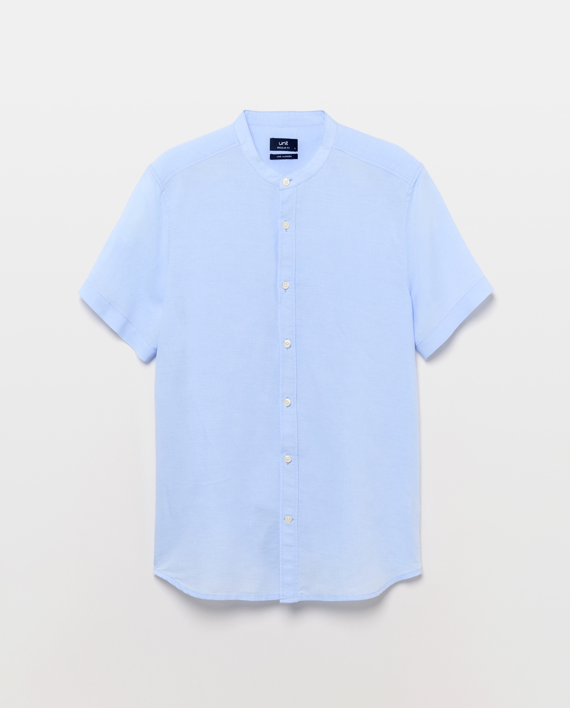 Imagen 0 de Camisa sport manga corta hombre con lino cuello mao