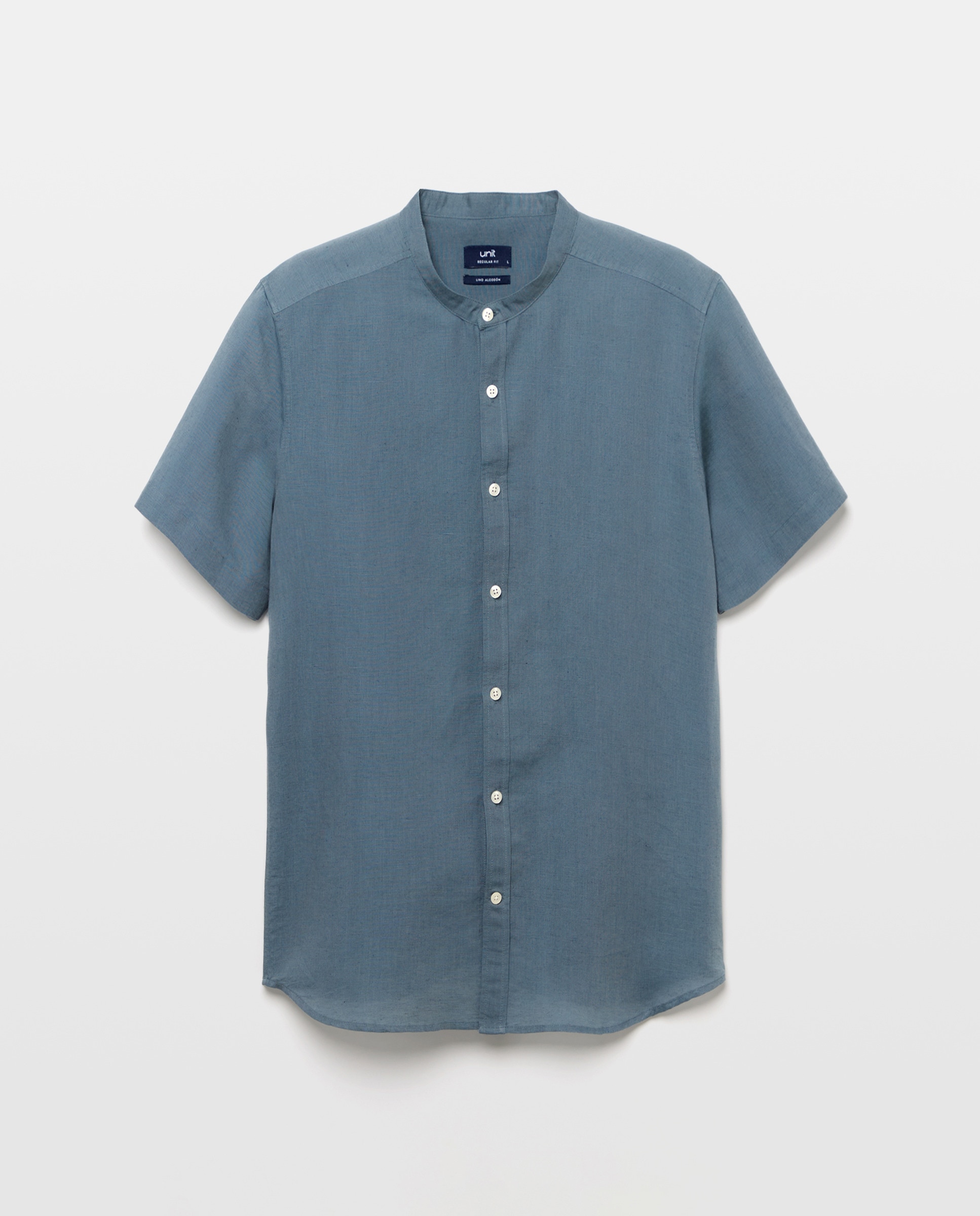 Imagen 0 de Camisa sport manga corta hombre con lino cuello mao