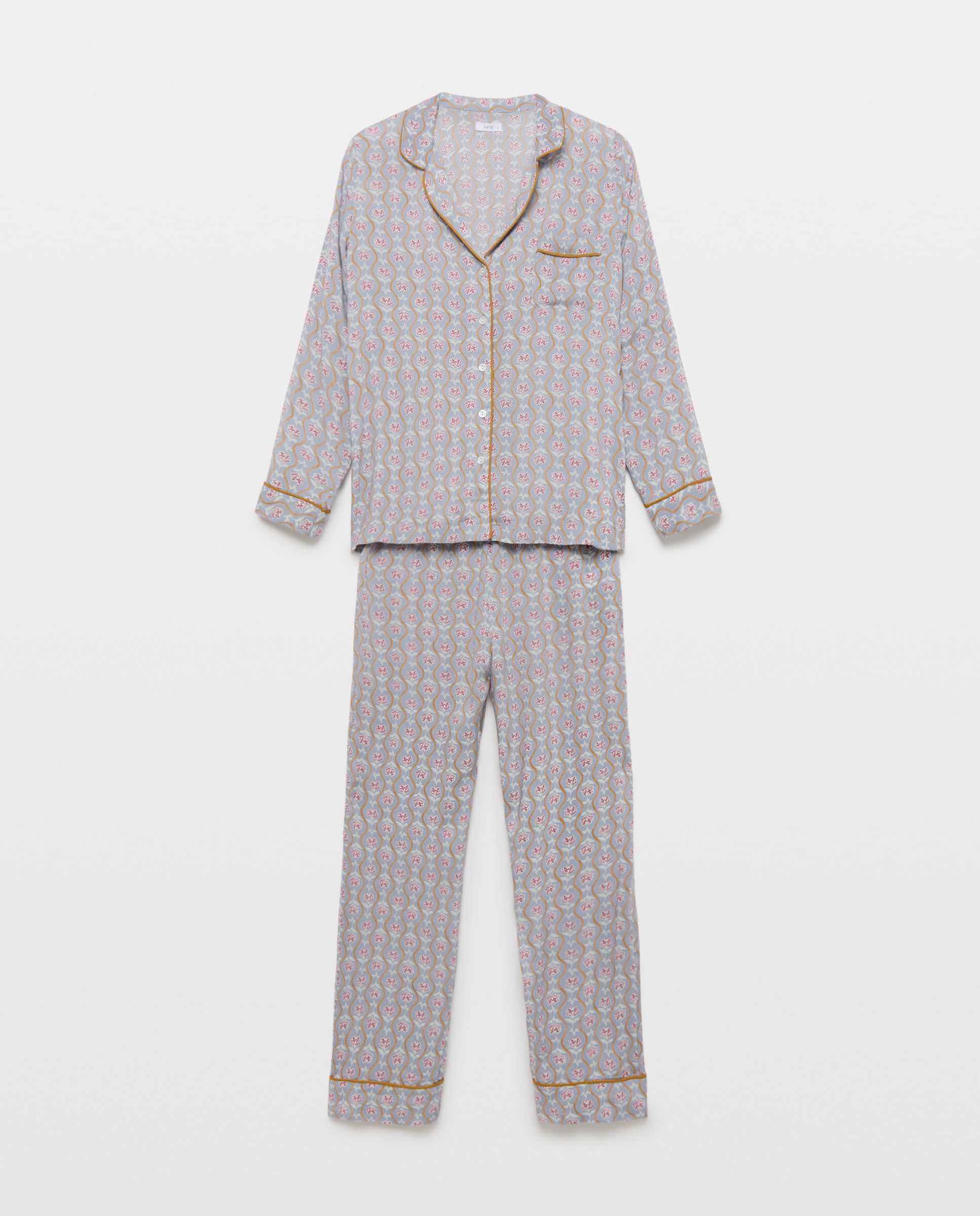 Pijama mujer dos piezas estampado 410 Azul claro-3