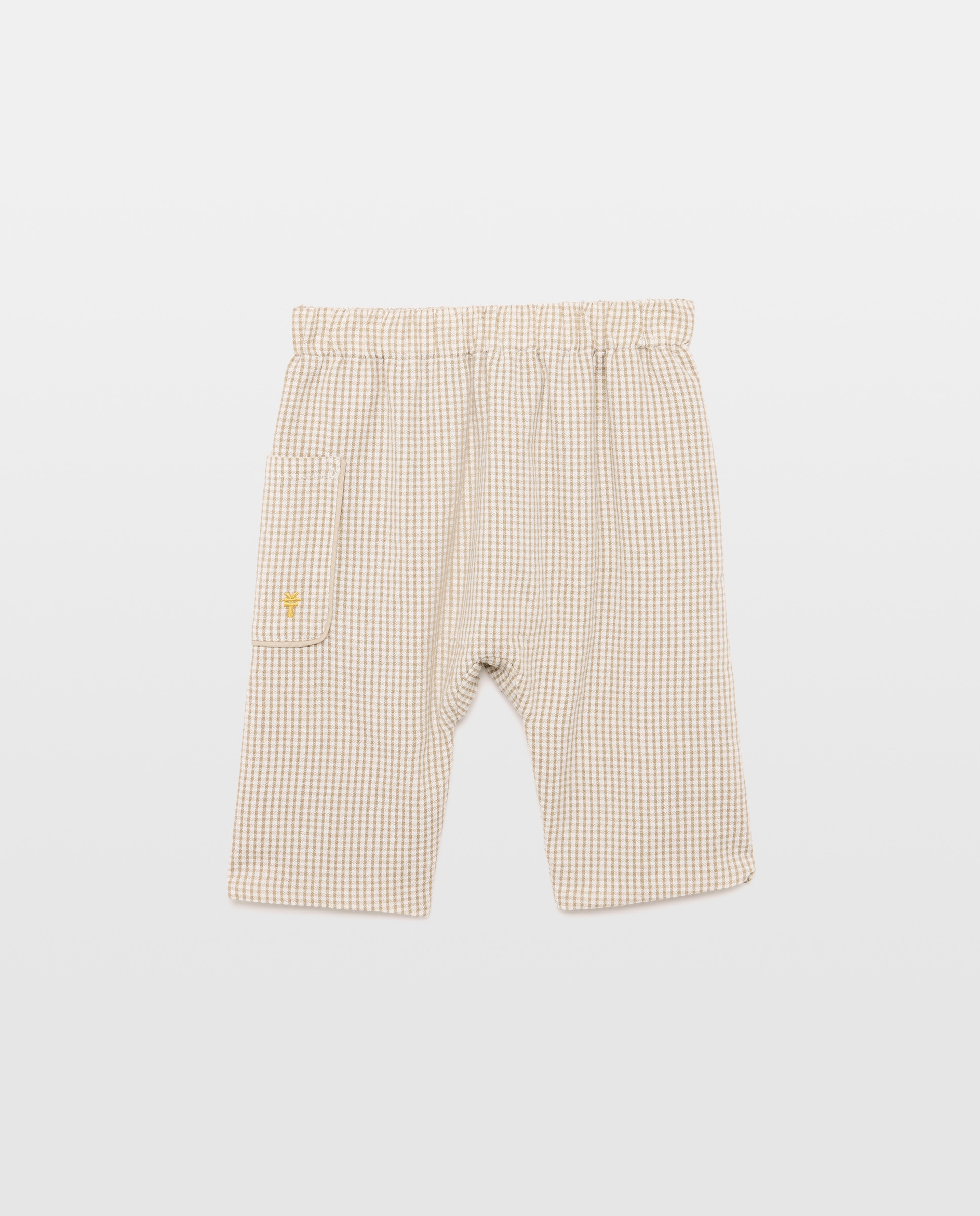 Imagen 0 de Pantalón con bolsillos en vichy de bebé Verde