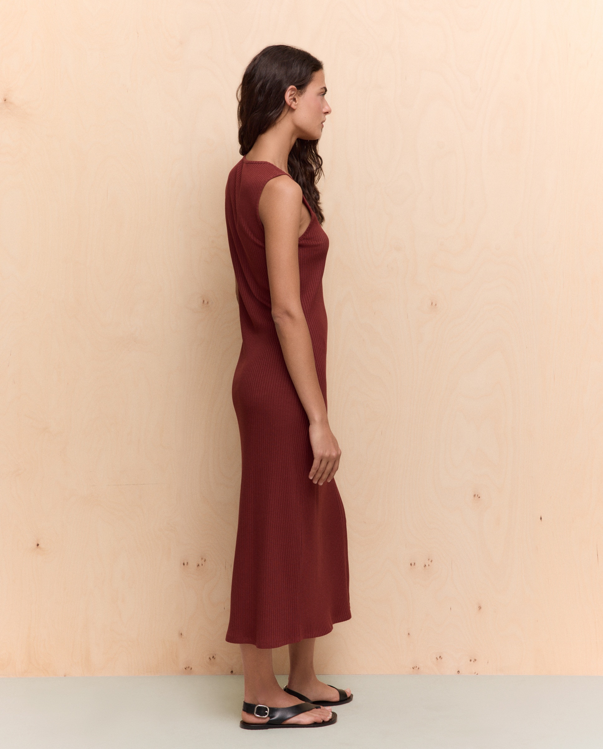 Vestido Midi de Alças Cobre-3