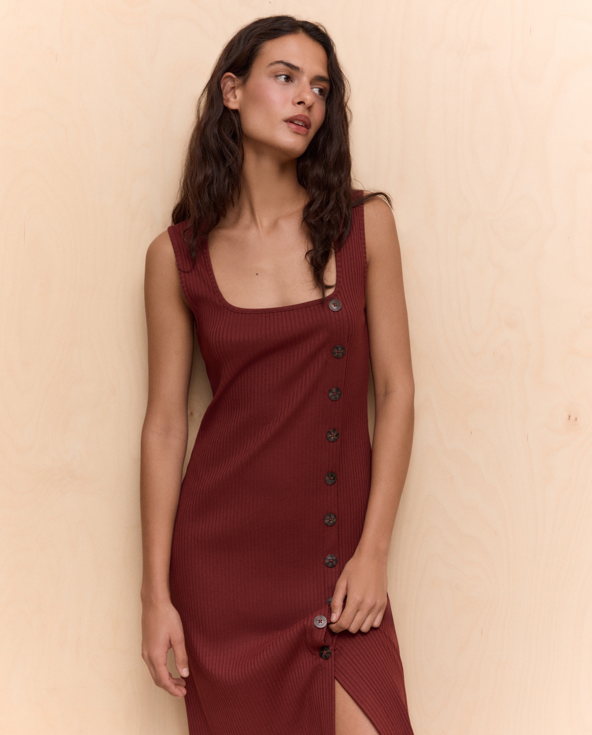 Vestido Midi de Alças Cobre-2