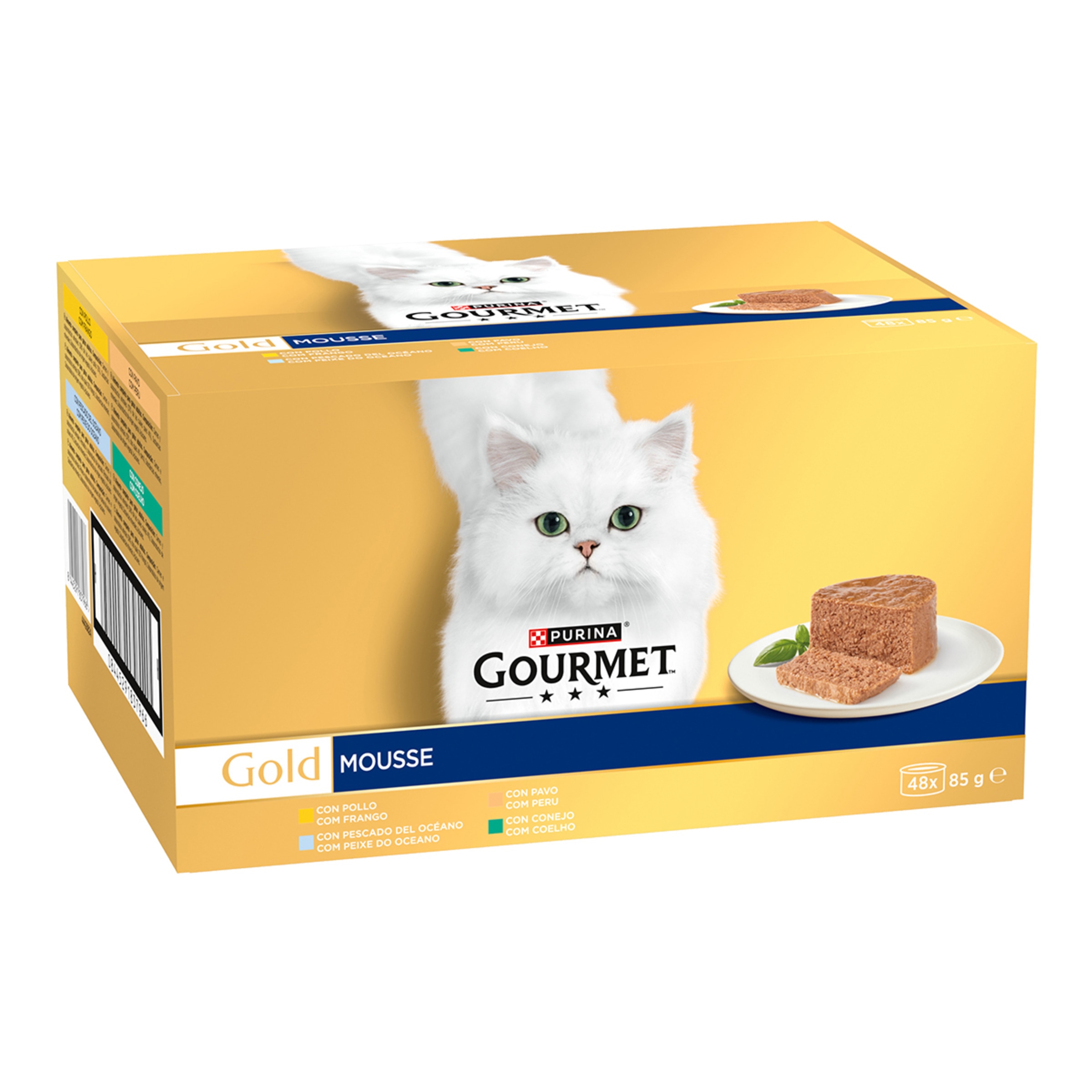 Imagen 0 de Comida húmeda para gatos adultos Gourmet Gold Mousse multivariedad 48 x 85 g