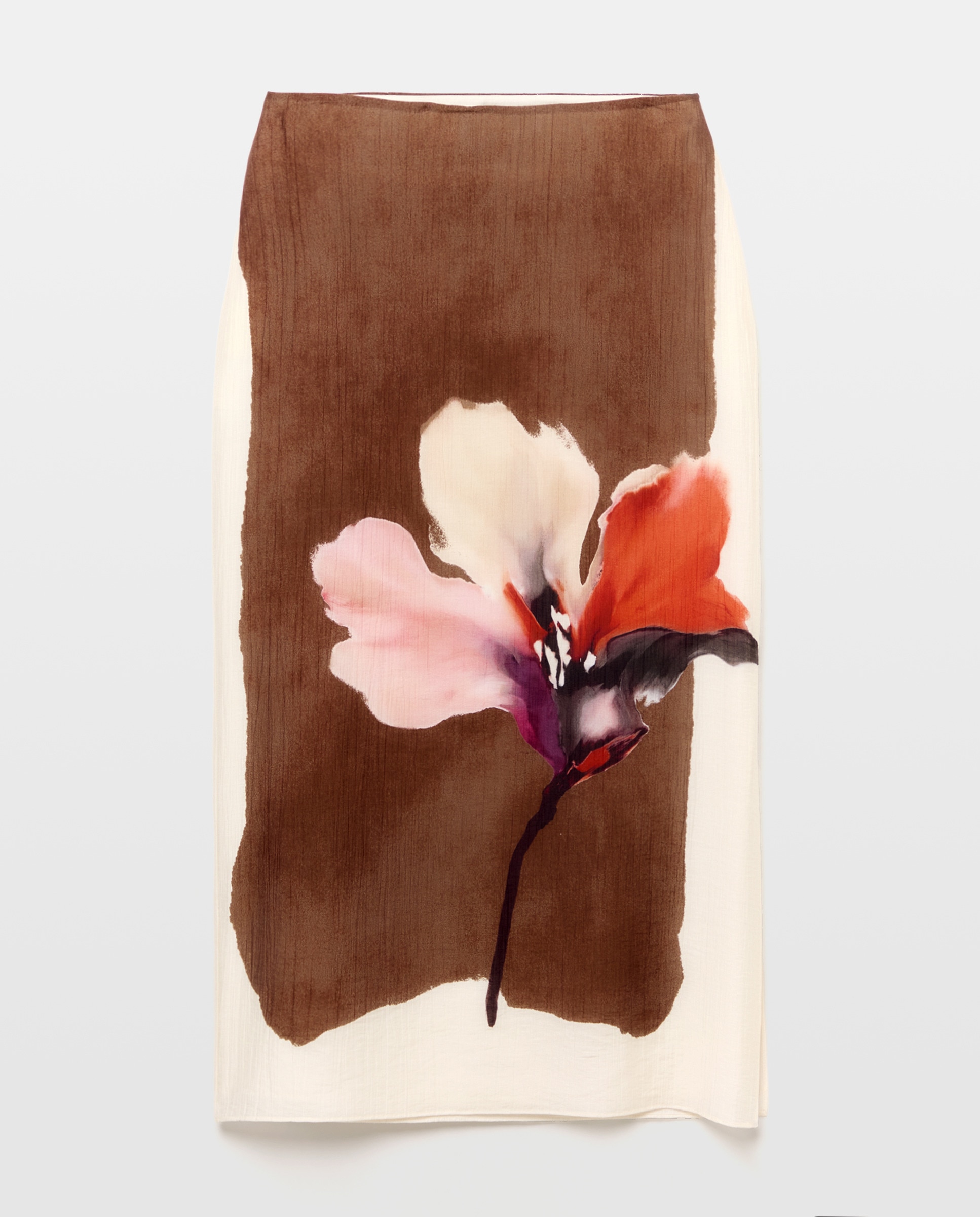 Imagem 0 de Saia Direita com Tecido de Textura Floral Posicional