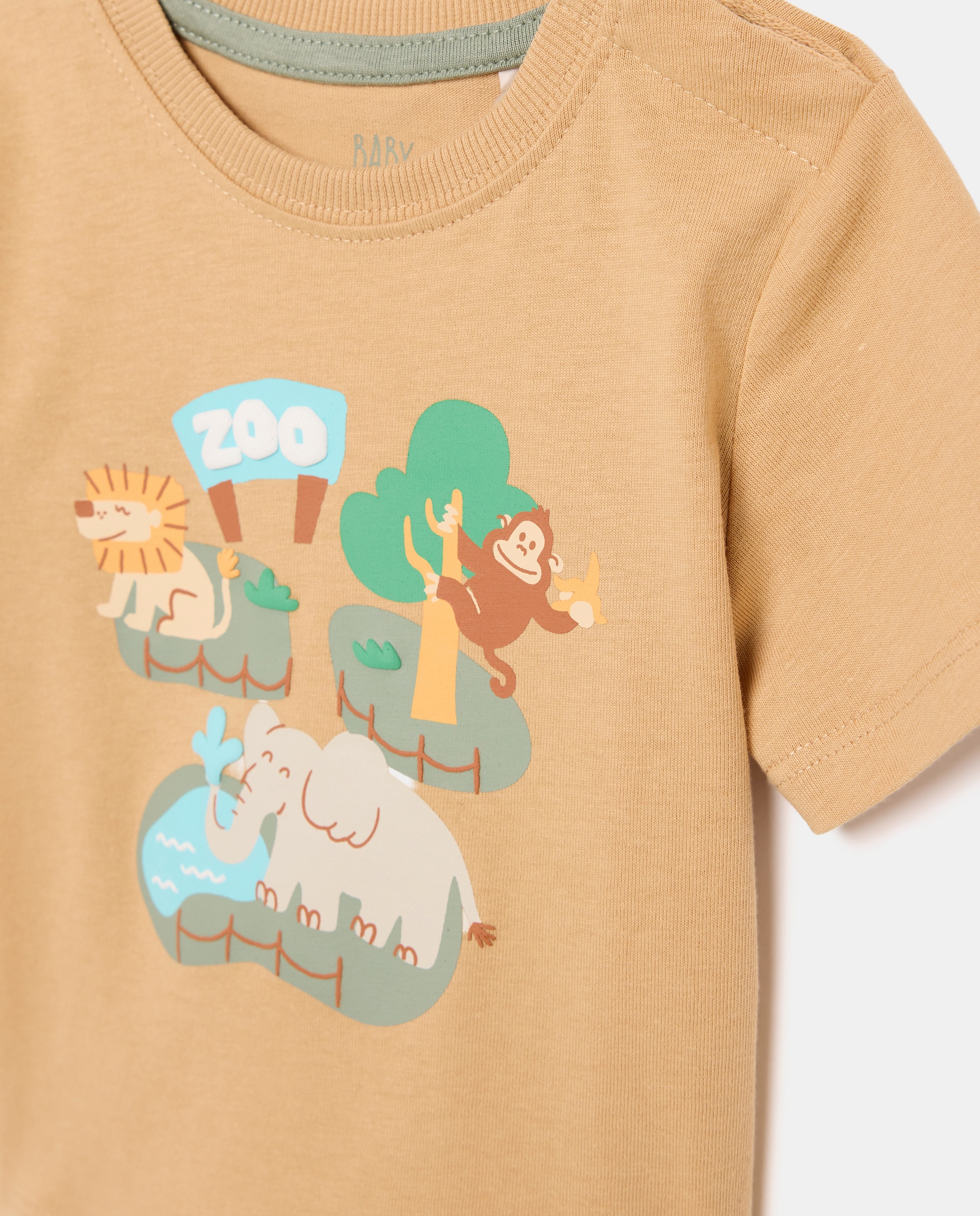 Camiseta de bebé manga corta estampada - Baby El Corte Inglés - 730 Camel 730 Camel-3