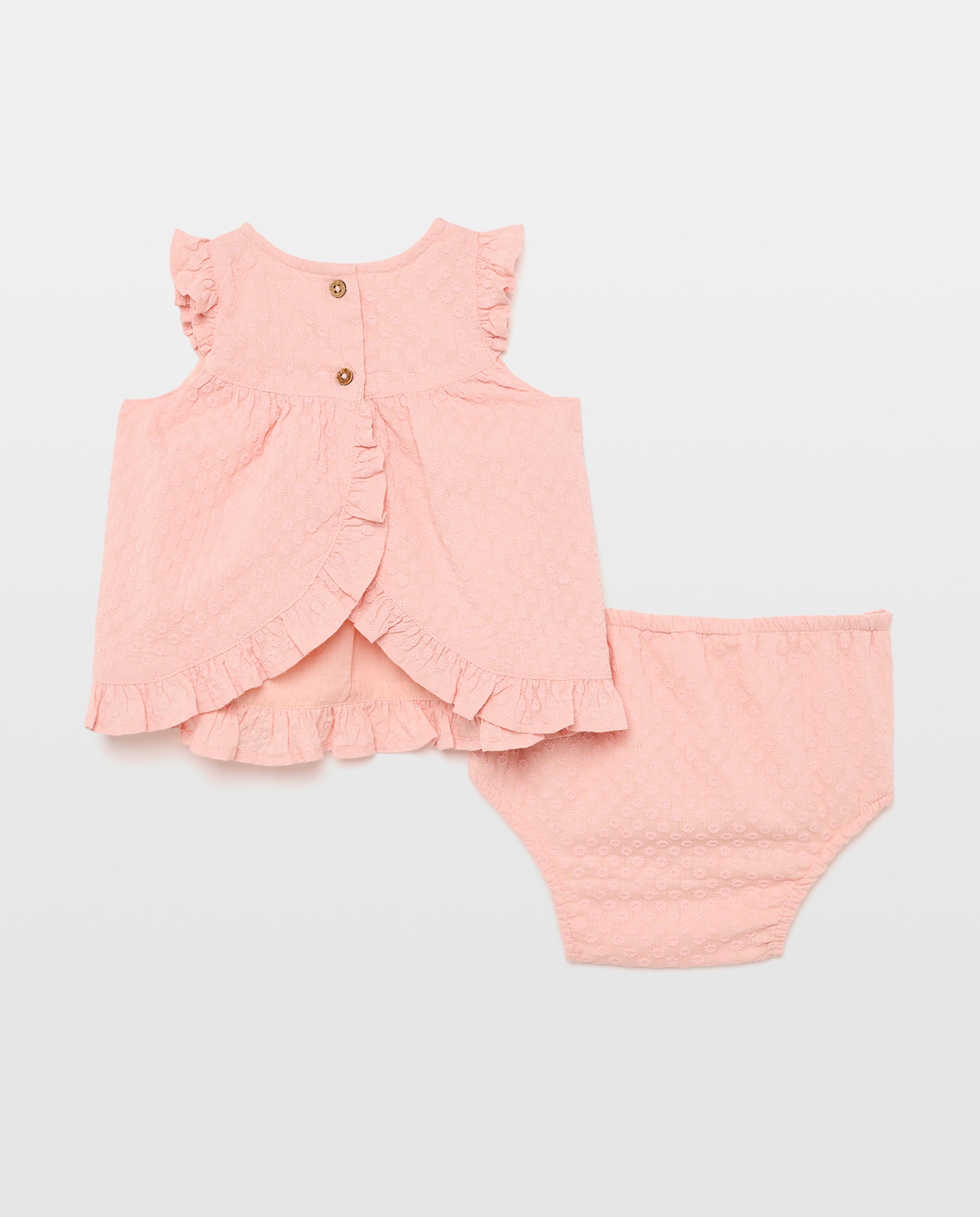 Vestido de Bebé sem Mangas e com Cueca Baby El Corte Inglés Rosa-2